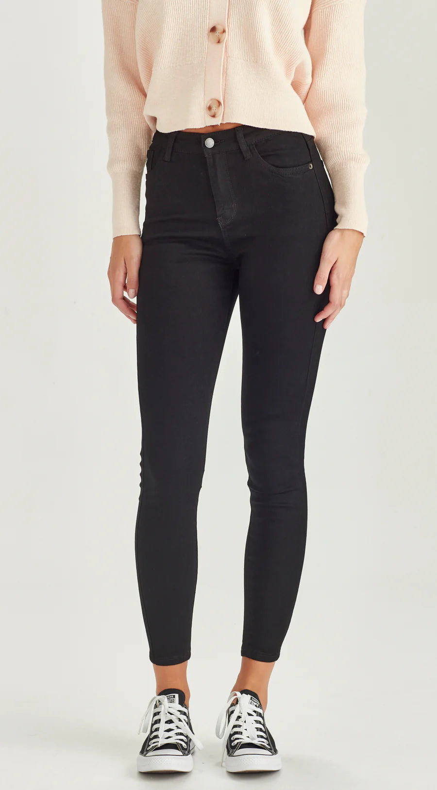 Bowie Black Ankle Grazer Jeans for Women - High Waist Skinny Denim Pants | Perfect for Casual Outfits, Workwear & Night Out