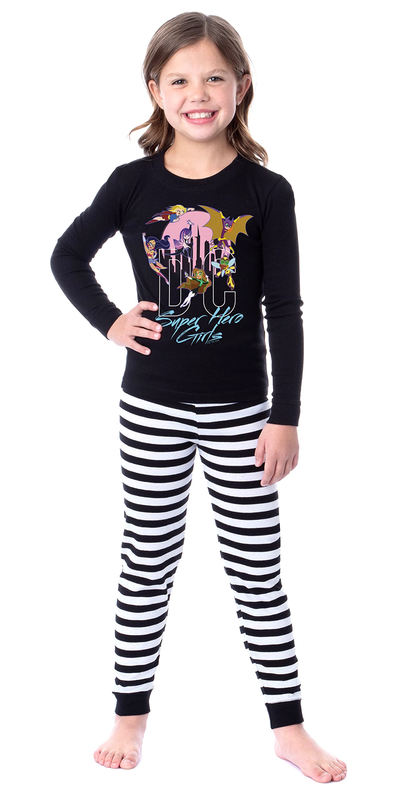 DC Super Hero Girls Power Cityscape Matching Family Pajama Set - Soft Cotton Sleepwear for Kids & Adults - Perfect for Christmas, Halloween & Family Movie Nights