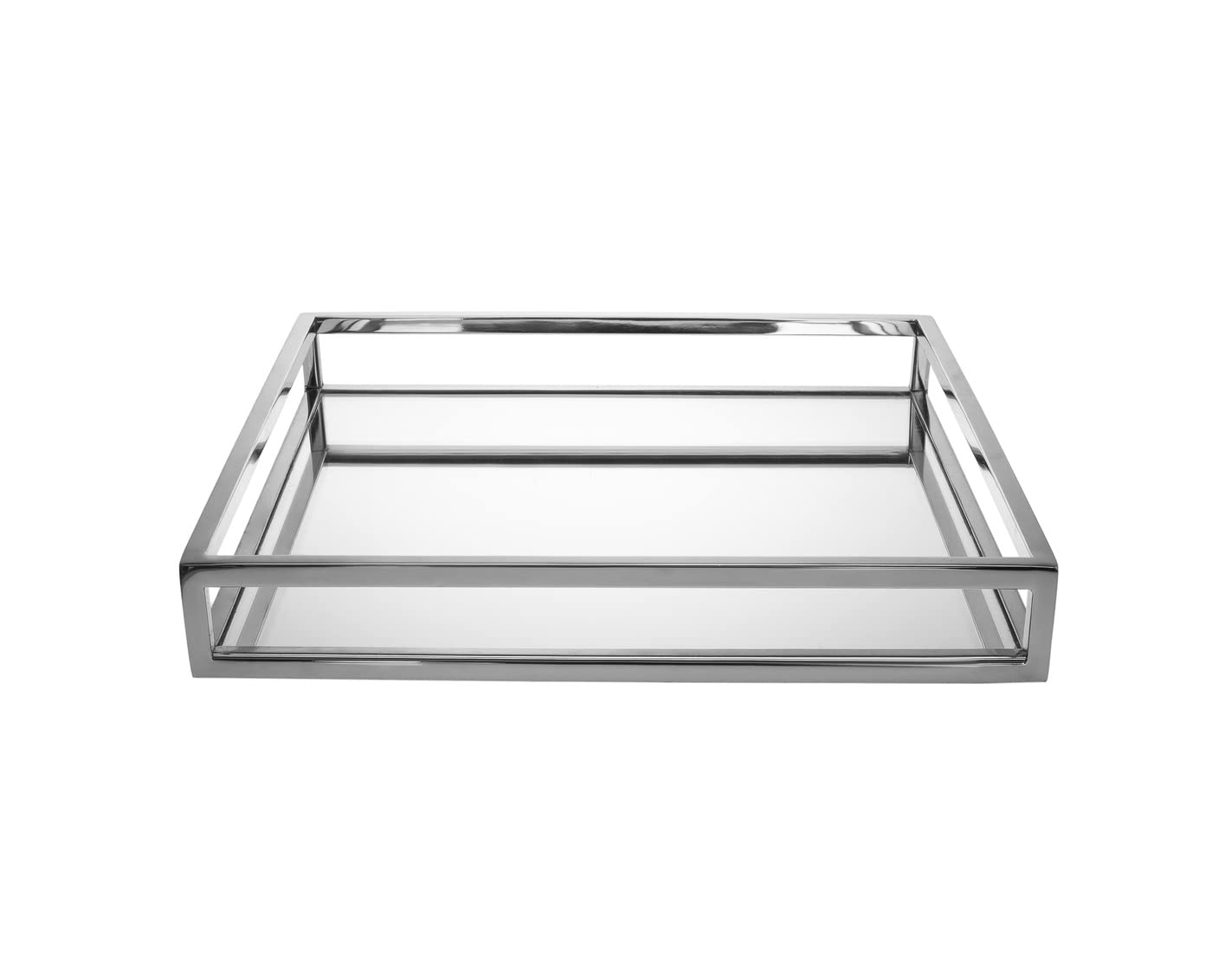 Godinger Silver Decorative Vanity Tray 6x6 Inches - Elegant Perfume & Jewelry Organizer for Dresser, Bathroom Countertop - Aspen Collection Home Decor Gift