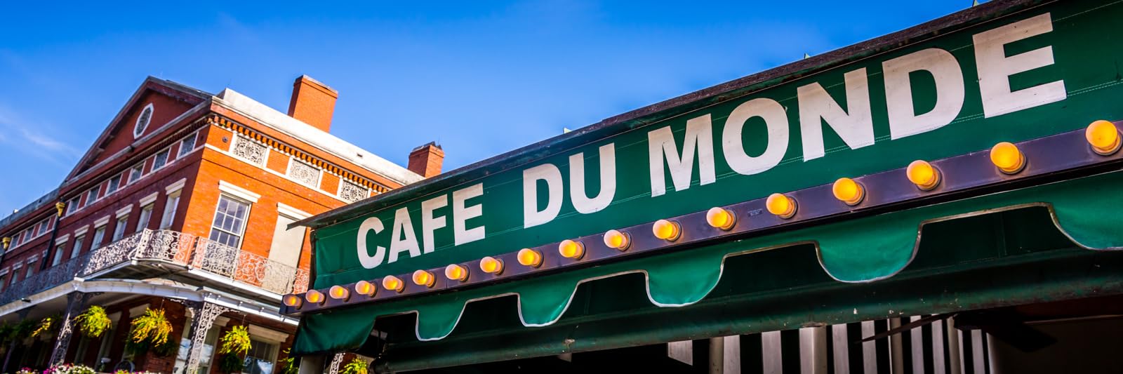 12x36 Inch Canvas Panoramic Cafe Du Monde Wall Art Print - New Orleans French Quarter Decor for Living Room, Bedroom & Office - Perfect Gift for Men & Women | Home Decor, Housewarming Gift, Southern Style Wall Art