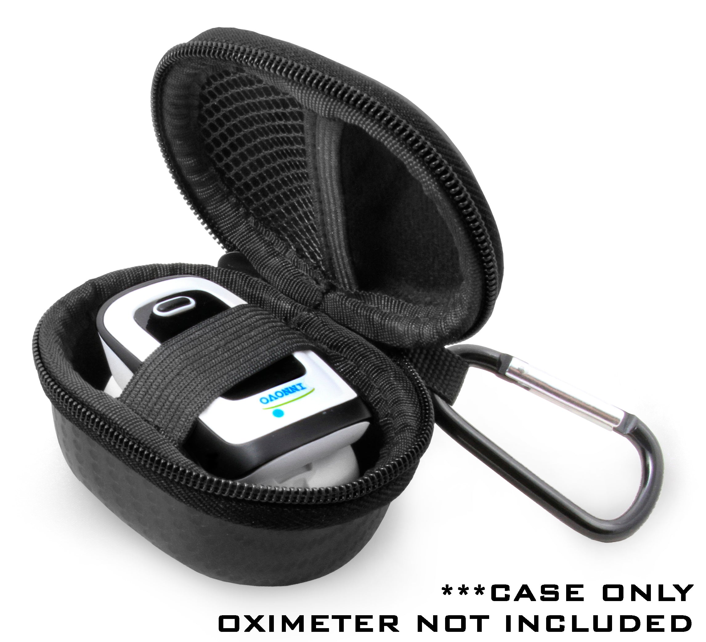 Waterproof Travel Case for Fingertip Pulse Oximeter - Fits Innovo Deluxe, Zacurate Pro & Santamedical Blood Oxygen Monitors - Portable Protective Storage for Home, Clinic & Outdoor Use