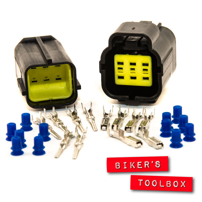 6 Way AMP Econoseal J Series Waterproof Electrical Connectors - Ideal for Automotive, Marine, and Outdoor Equipment Wiring