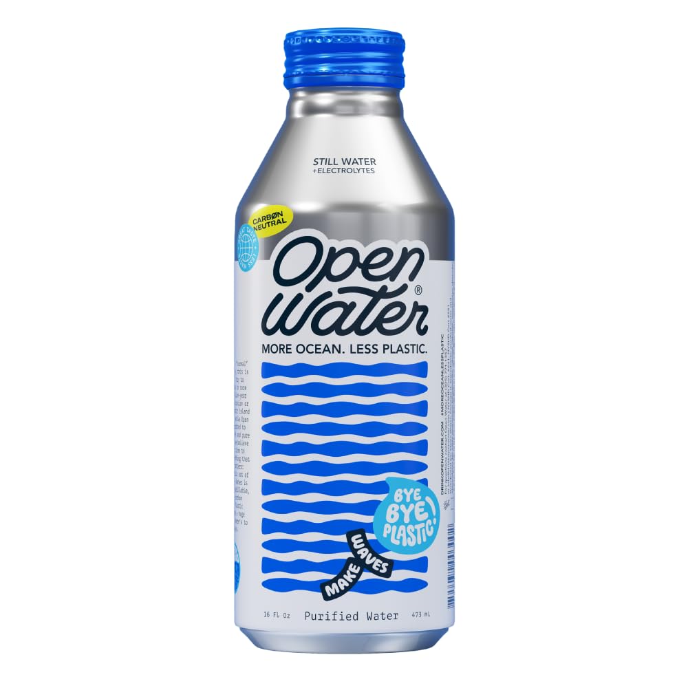 Open Water Still Bottled Water with Electrolytes - 16oz Aluminum Bottles (3 Cases, 36 Bottles) | BPA-Free, Eco-Friendly | Perfect for Hydration, Outdoor Activities & Sustainable Living