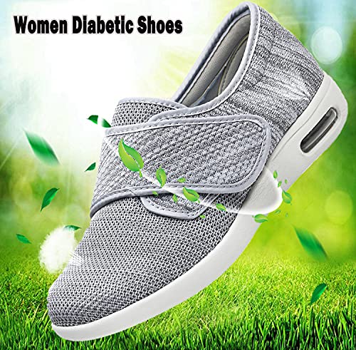 JBTNBX Men's Wide Width Diabetic Shoes - Adjustable Closure, Lightweight & Breathable Walking Sneakers for Elderly with Edema, Plantar Fasciitis & Swollen Feet - Ideal for Daily Walking, Comfortable Work Shoes & Foot Pain Relief