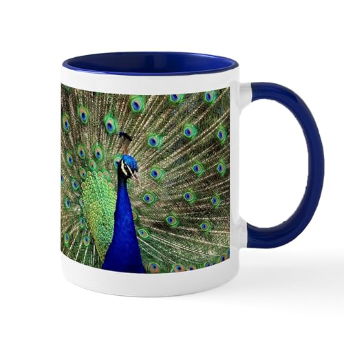 White/Navy Inside - Peacock Mugs