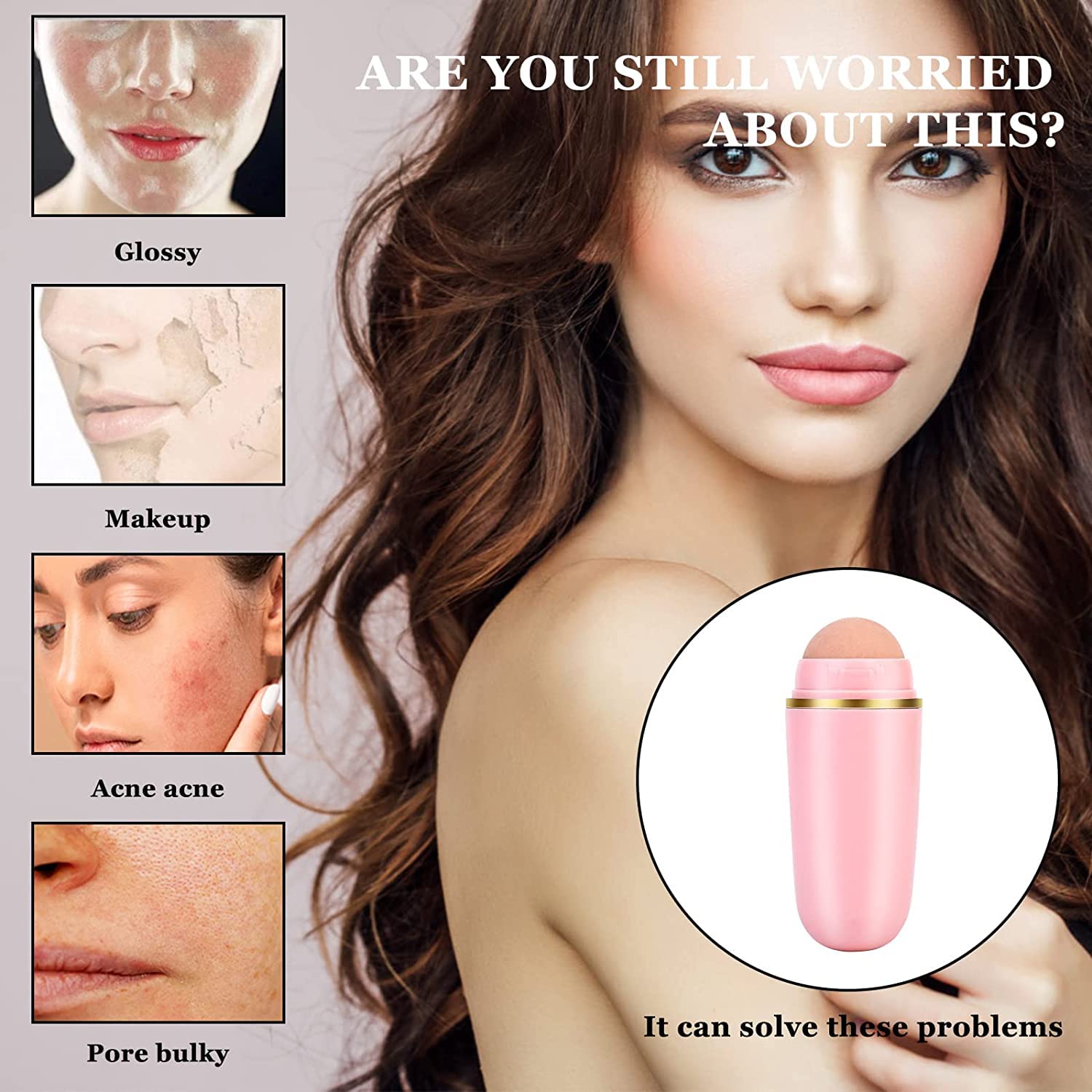 Scizor Volcanic Stone Oil Absorbing Face Roller - Reusable Oil Control Skincare Tool for Oily Skin | Makeup-Friendly Oil Absorber Roller | Perfect for On-the-Go Shine Control & Touch-Ups