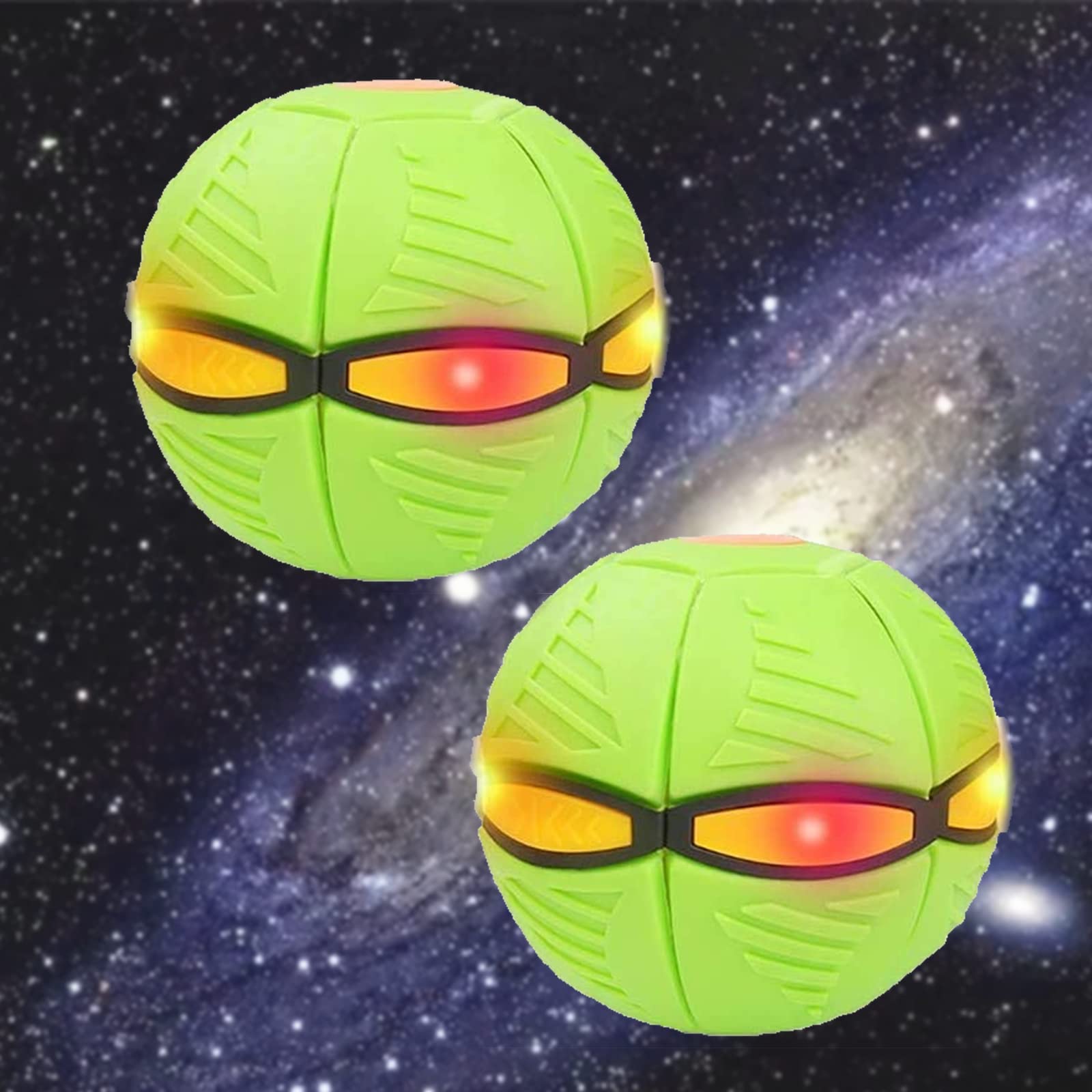 2 Pack LED Flying Saucer UFO Ball Toy for Kids - Portable Magic Light Up UFO Toy with LED Lights, Outdoor Flying Disc Toy for Boys & Girls - Fun Stress Relief Gift for Birthday, Party & Outdoor Play