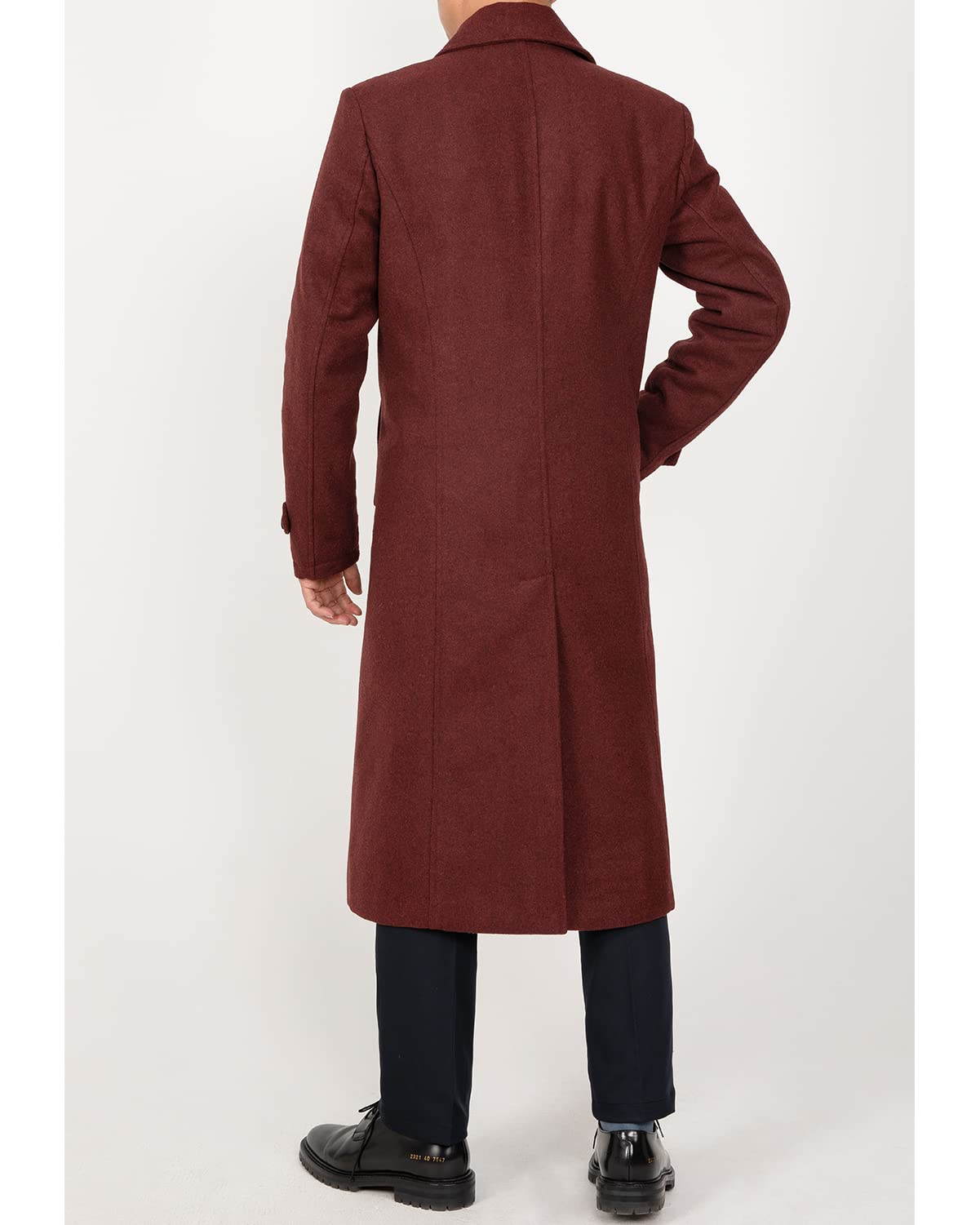 Men's Long Wool Blend Coat - Double Breasted Trench Pea Coat for Winter | Warm Wool Overcoat & Top Coat for Business, Office & Formal Occasions