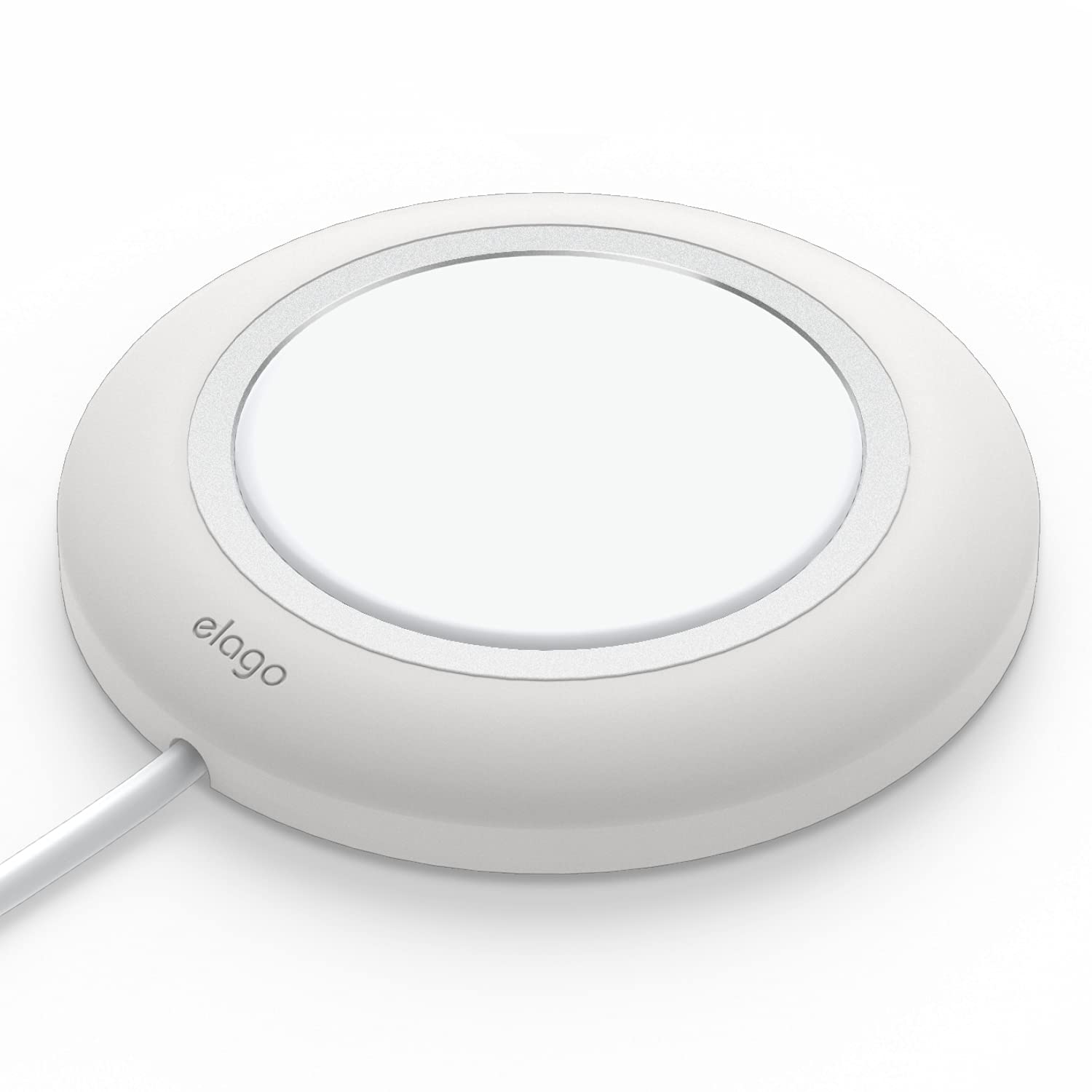elago Magnetic Charging Pad - Compatible with MagSafe for iPhone 16/15/14/13/12 & AirPods Pro/3/4 - Secure Anti-Slip Wireless Charger Stand (White) | Perfect for Home, Office & Travel Use