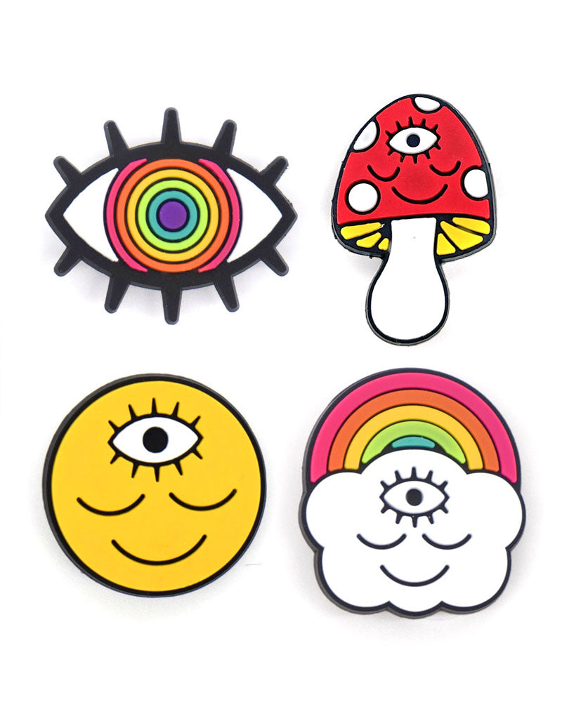 Wokeface Shoe Charms - Set of 4 Cute Sneaker Accessories for Girls | Perfect for Customizing Shoes, Backpacks & Gifts