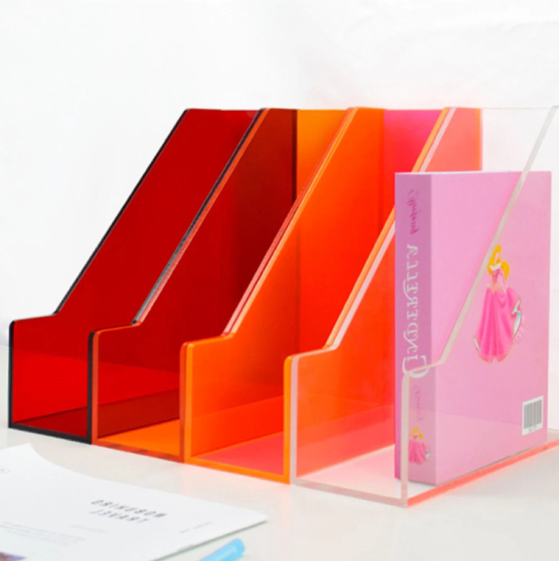 Prism Pop Acrylic File Organizer - Colorful Desktop Document Holder for Office, School & Home Organization - Perfect for Bills, Papers, Letters & Stationery Storage