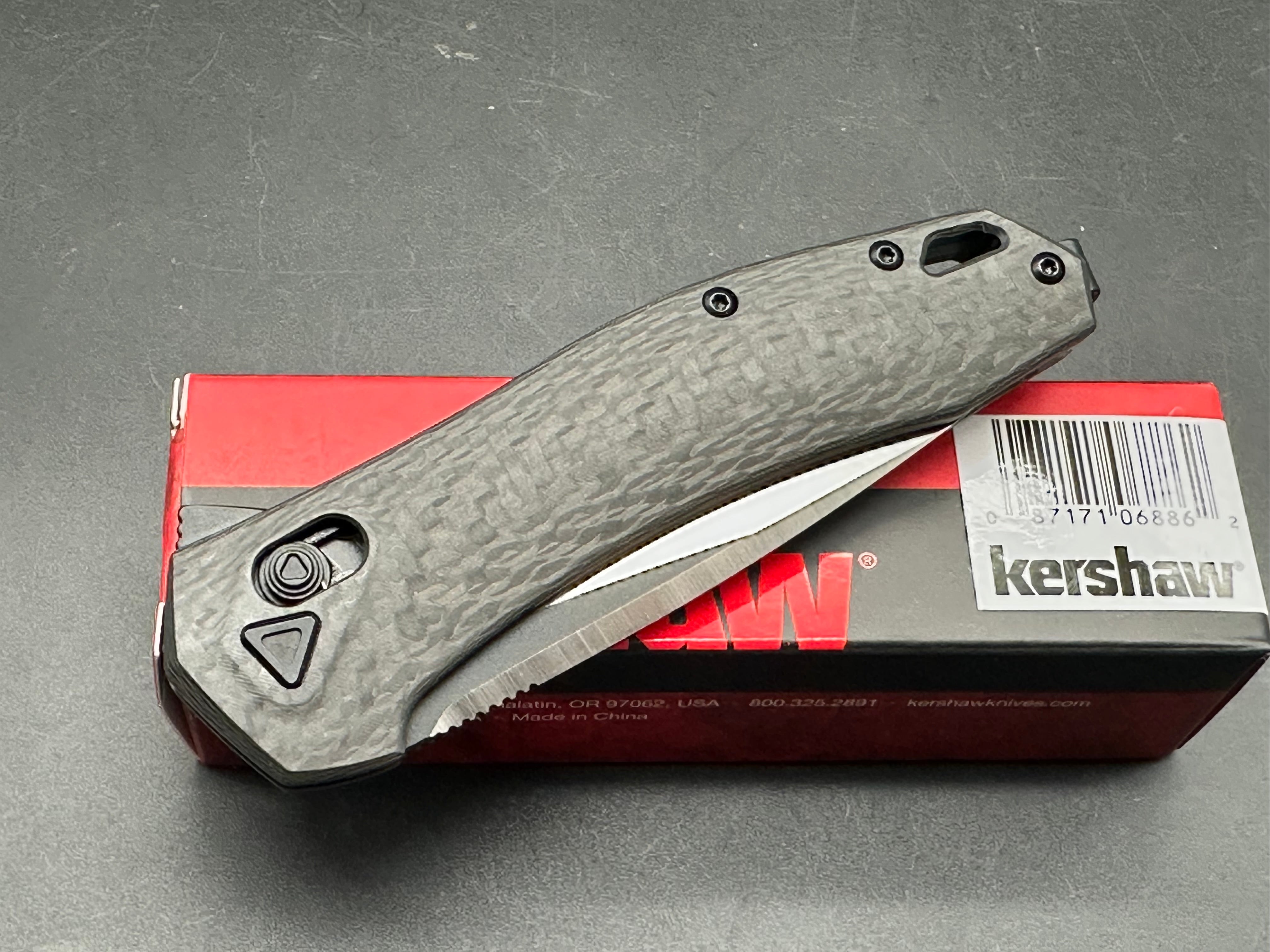 Kershaw COVALENT Folding Knife - M390 Steel Blade, Carbon Fiber Handle for Outdoor, Camping & EDC | Tactical Pocket Knife for Survival & Everyday Carry