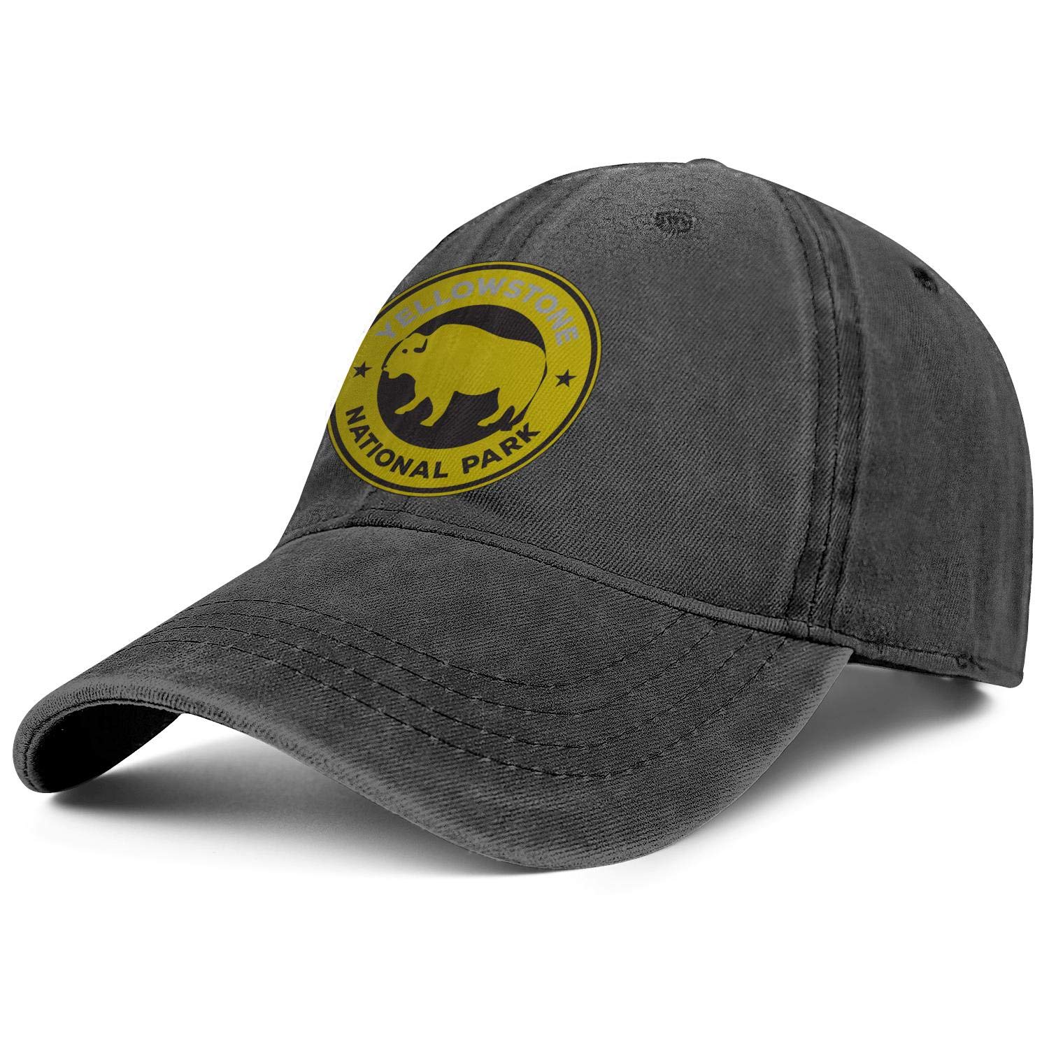 Yellowstone National Park Vintage Washed Denim Trucker Hat - Adjustable Unisex Baseball Cap for Men & Women - Perfect for Hiking, Camping & Outdoor Adventures
