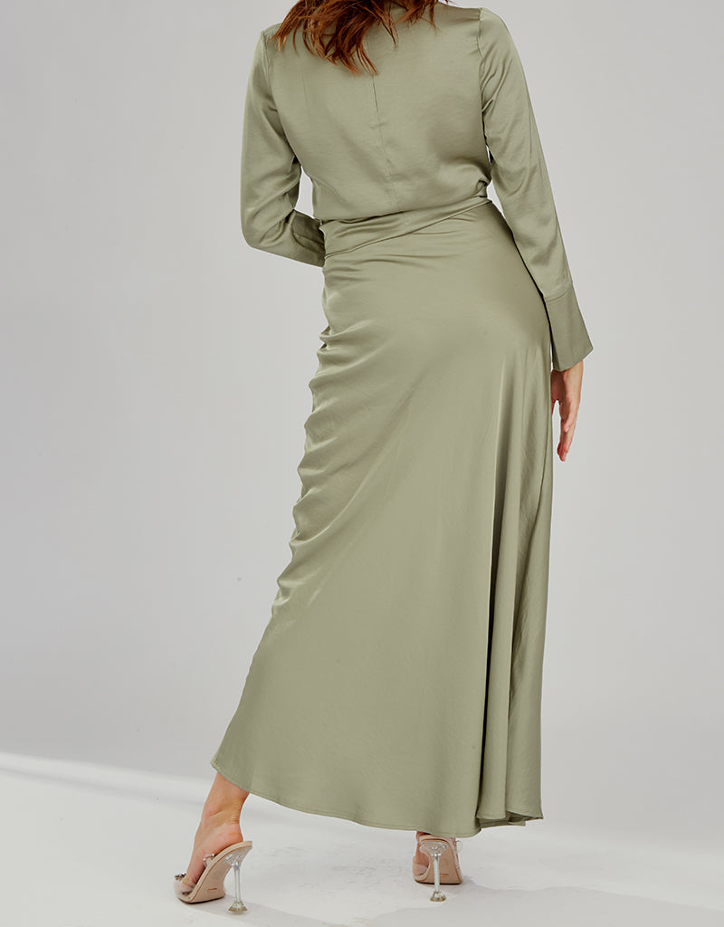 Elegant Satin Midi Skirt for Women - Light Shades | Comfortable & Stylish for Parties, Dates & Office Wear