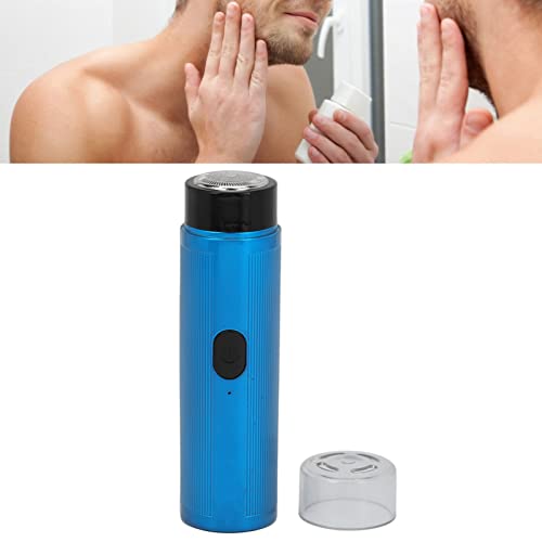 Mini Portable Electric Shaver for Men - USB Rechargeable Rotary Shaver, Wet & Dry Use, Travel-Friendly Design (Blue) | Perfect for Business Trips, Gym Bags & Daily Grooming