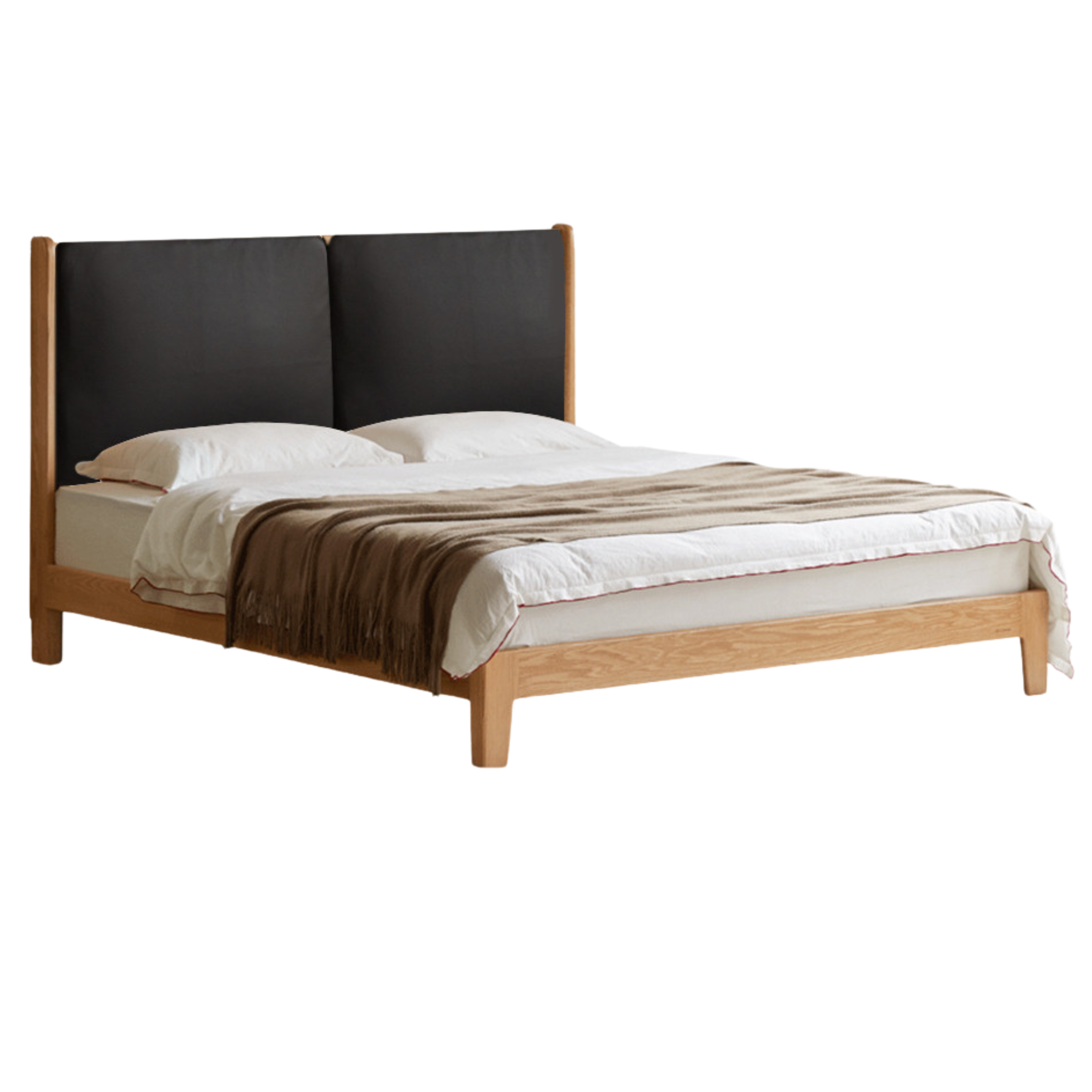 Solid Oak Wood Grille Bed - Small Soft Bed Frame for Cozy Bedrooms | Perfect for Kids Rooms, Guest Rooms & Small Spaces
