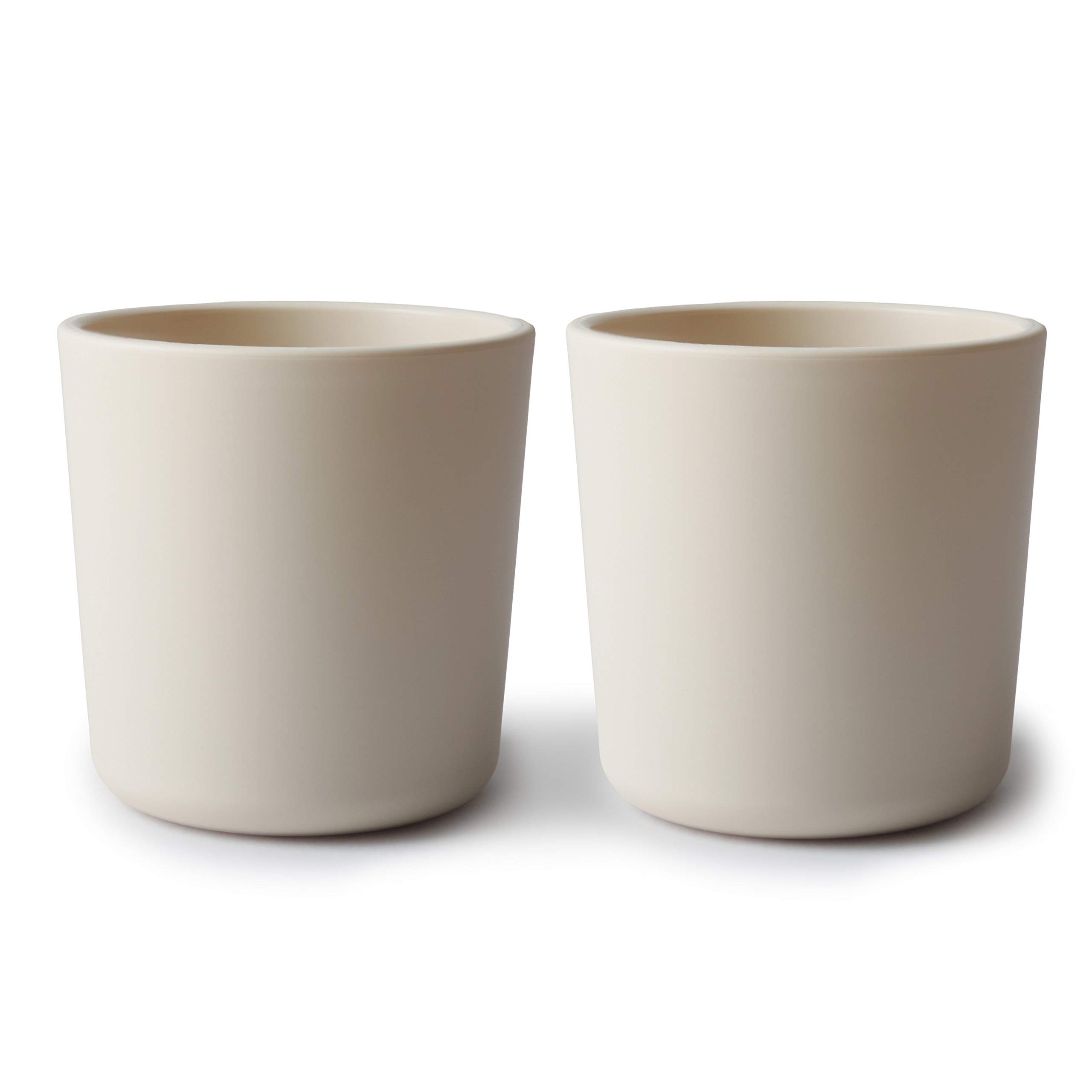 Mushie Kids Dinnerware Cups - 2-Piece Set, Ivory | BPA-Free, Eco-Friendly Baby & Toddler Drinking Cups | Perfect for Home, Daycare & Travel | Made in Denmark