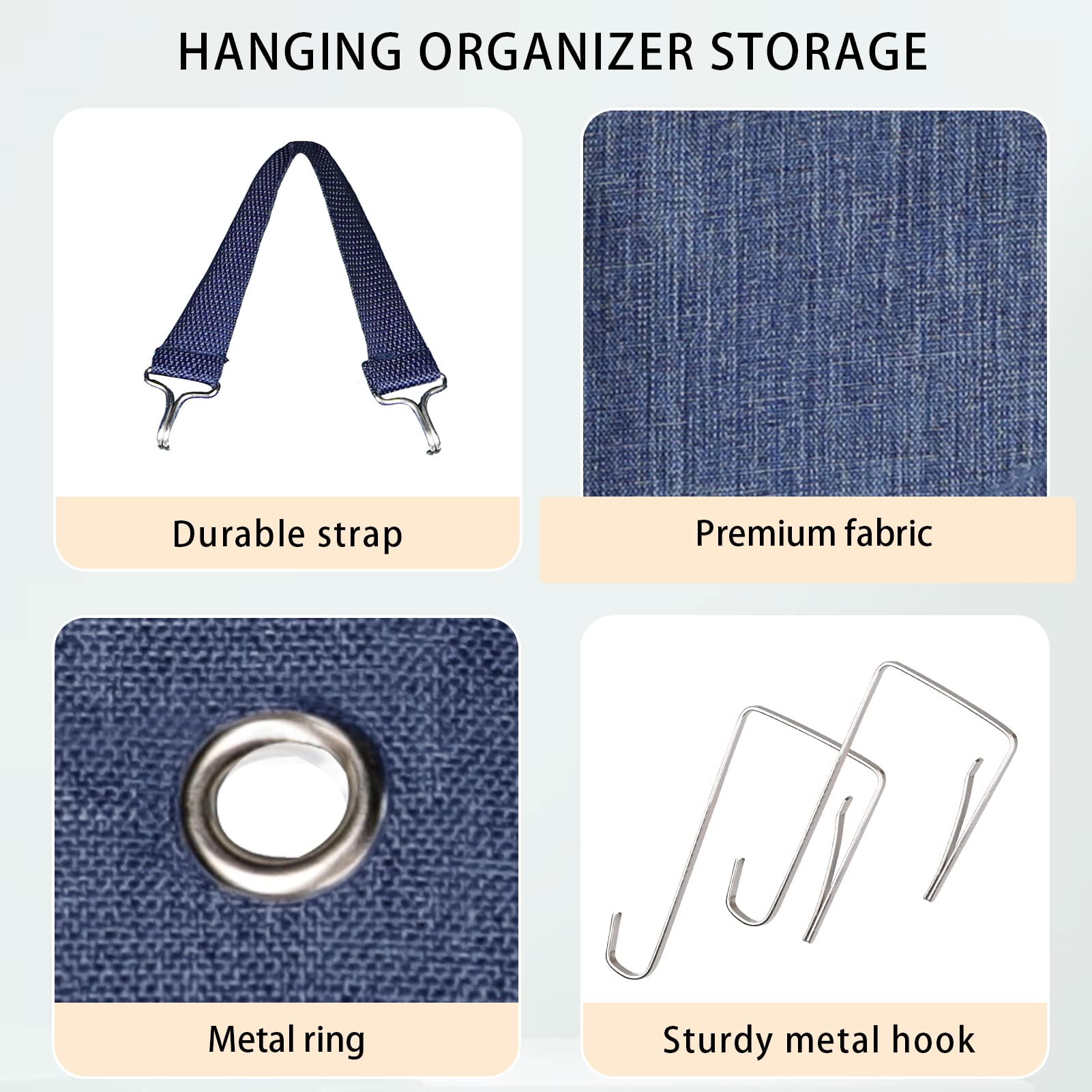Space-Saving Legging Organizer with 24 Compartments - Closet Storage for T-Shirts, Pants & Purses | Blue | Perfect for Small Closets & Travel Packing