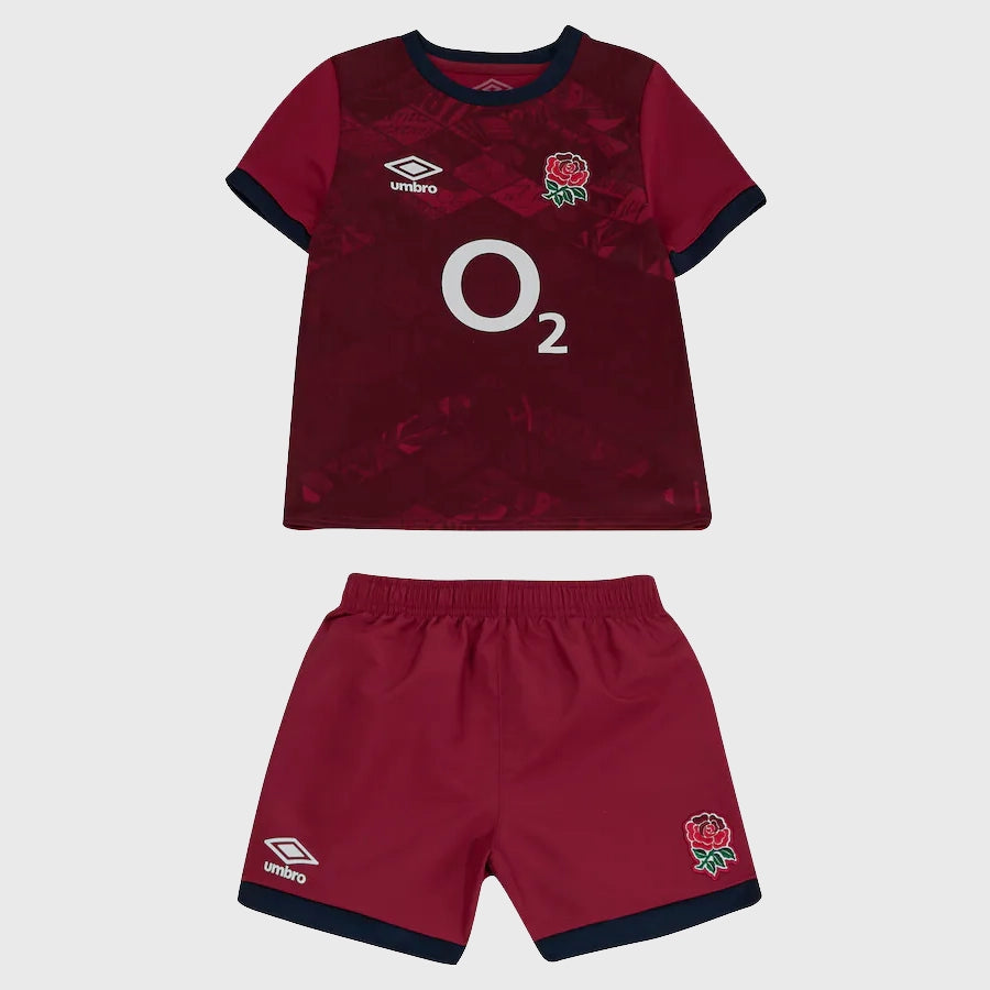 Umbro England Baby Alternate Replica Rugby Kit 2024/25 - Official Infant Rugby Jersey & Shorts Set for Match Day & Fan Support