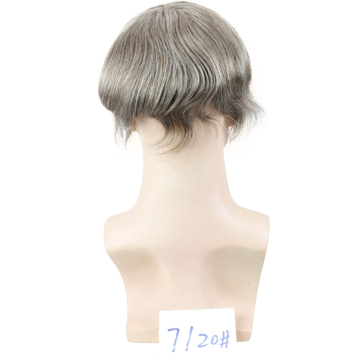 Premium Men's Toupee Hairpiece - 10x8 Inch Hair Replacement System with 80% #7 Color & 20% Grey - Natural Look for Thinning Hair & Baldness - Perfect for Daily Wear, Work & Social Events