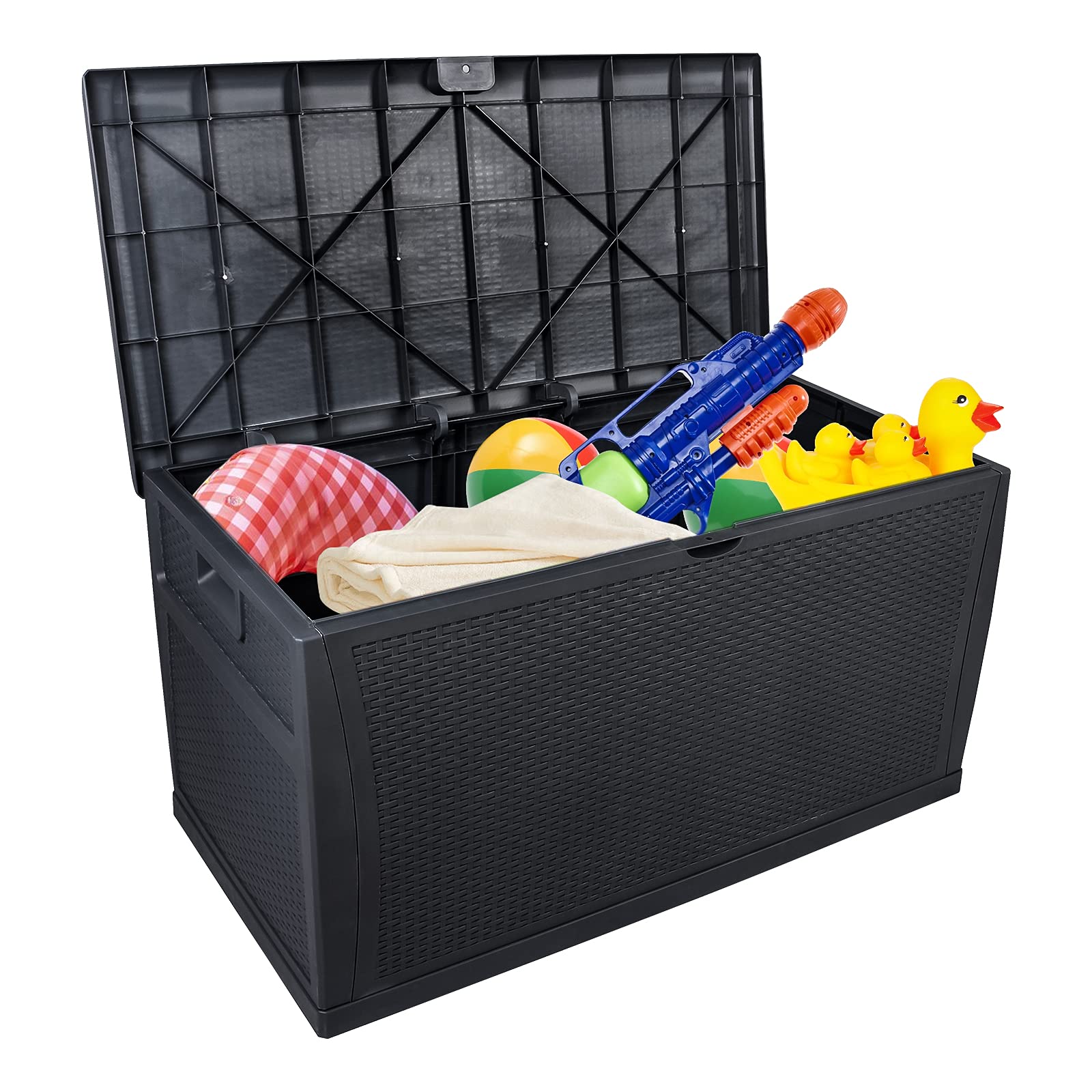 120 Gallon Outdoor Garden Storage Deck Box - 460L Lockable Seat for Tools, Cushions & Toys | Waterproof Patio Furniture for Backyard, Deck & Courtyard | Perfect for Storing Outdoor Equipment & Seasonal Items
