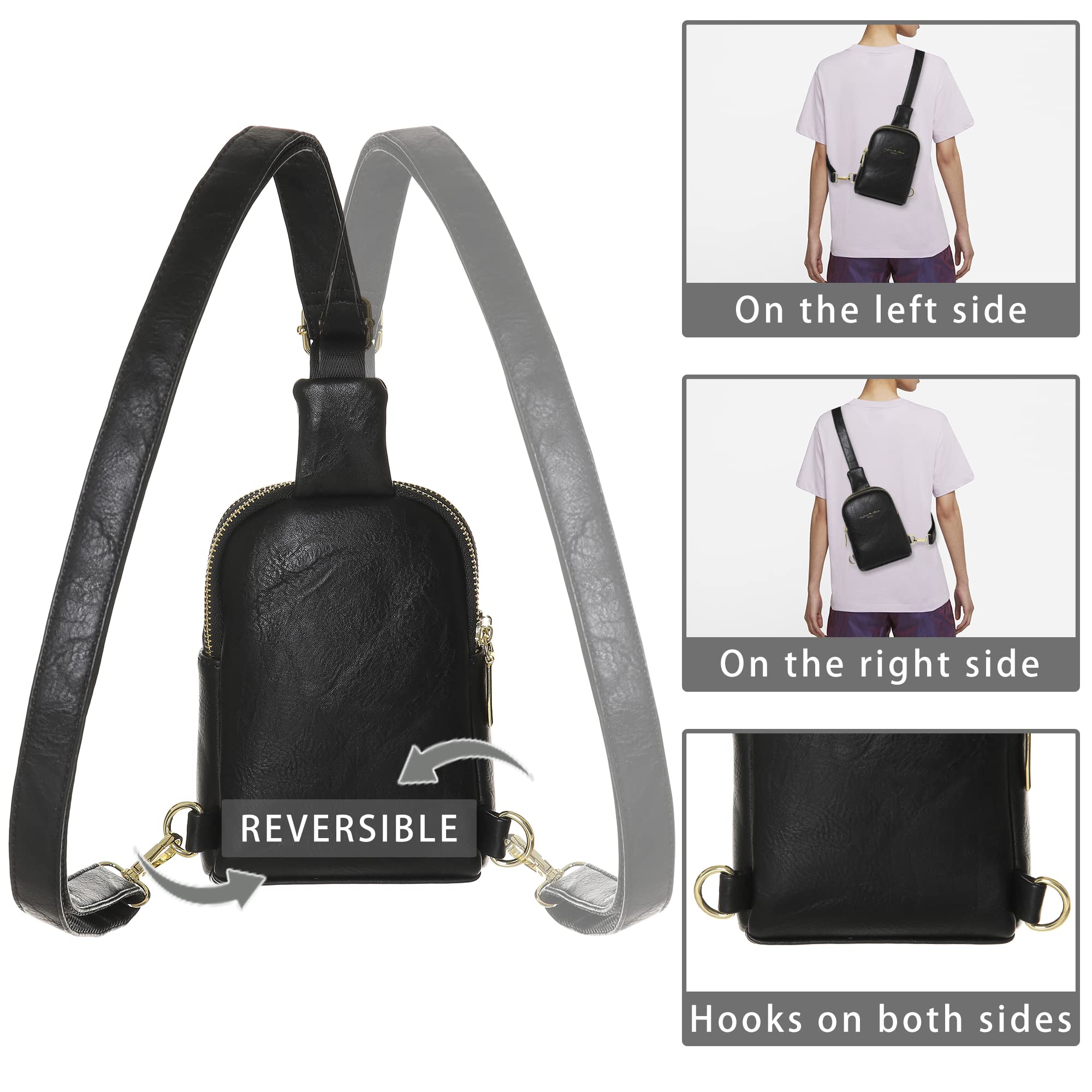 INICAT Genuine Leather Crossbody Bag for Women - Stylish Small Sling Bag Fanny Pack - Perfect for Travel, Shopping & Everyday Use