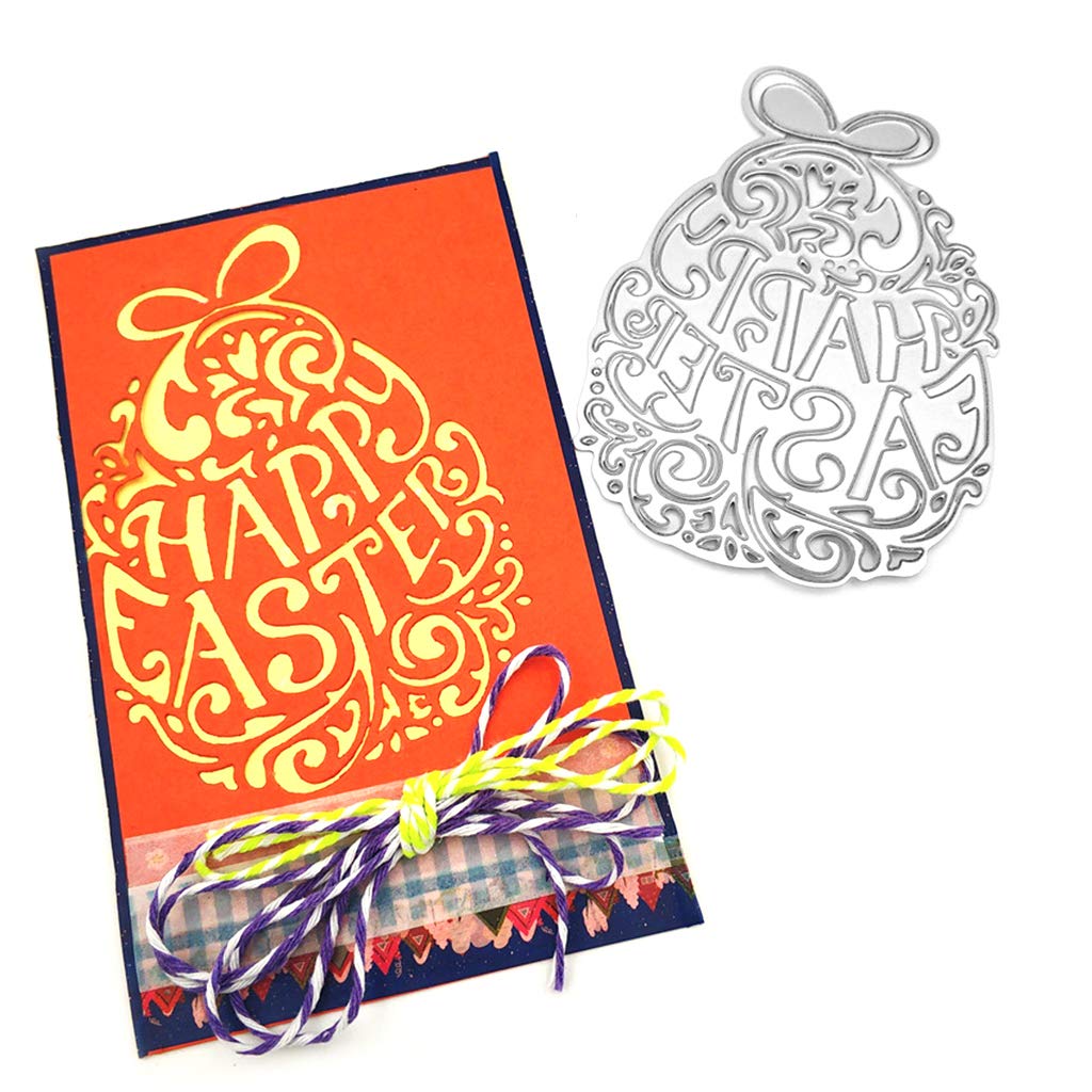 Yunestry Carbon Steel Easter Egg Cutting Die - DIY Embossing Stencil Templates for Scrapbooking, Card Making, Paper Crafts - Perfect for Holiday Decorations, Gift Wrapping & Home Decor Projects