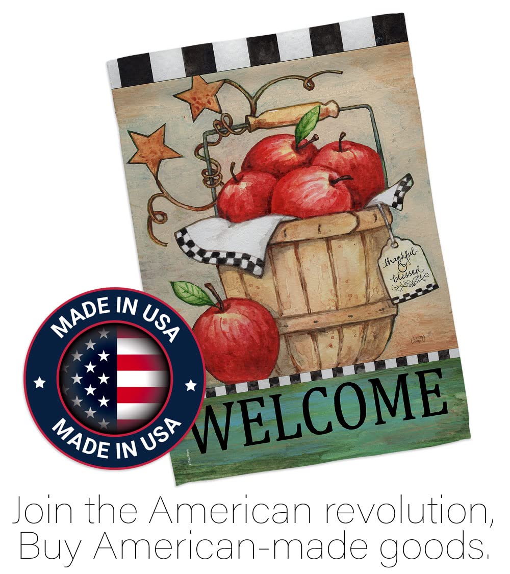 Apple Basket Decor Flag - Indoor/Outdoor Wall Hanging for Home & Garden