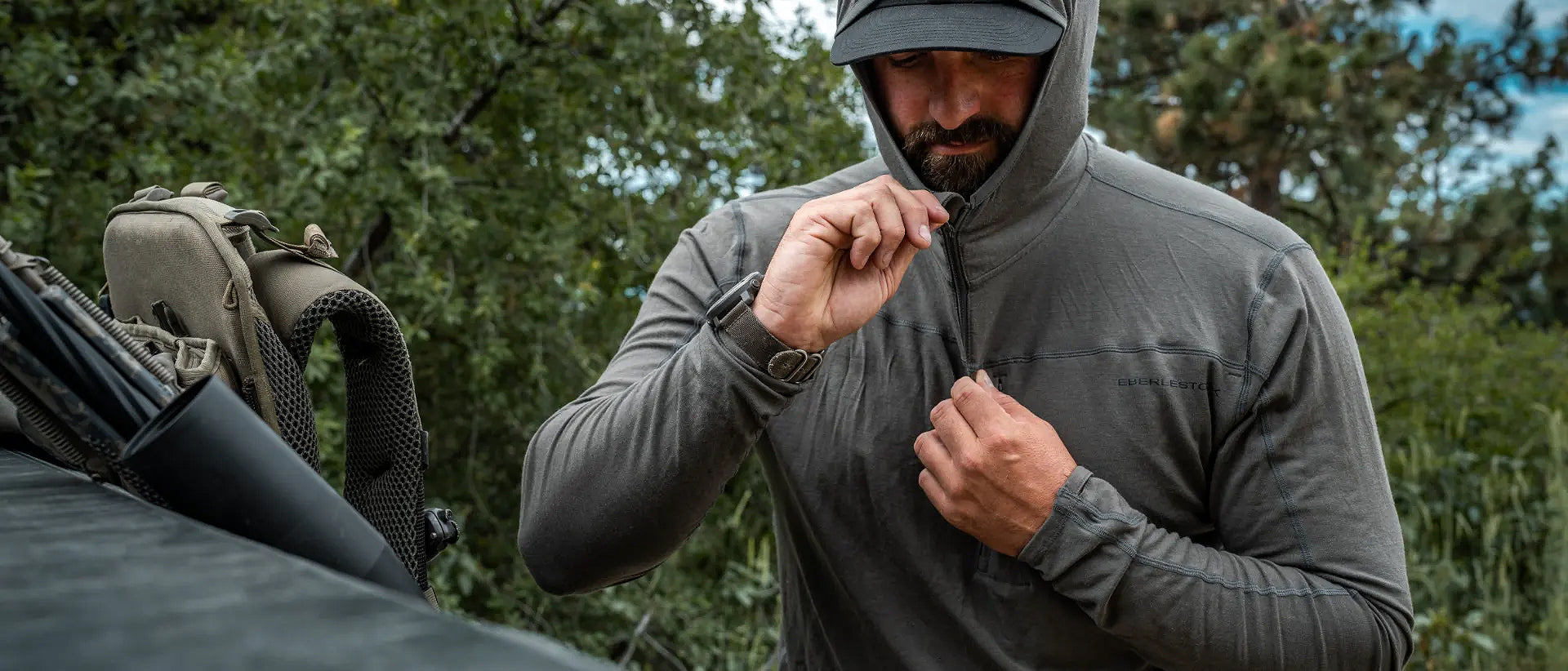 Eberlestock Lochsa Merino Zip Hoody - Quick Dry & Moisture Wicking Performance Hoodie for Hiking, Camping & Outdoor Activities