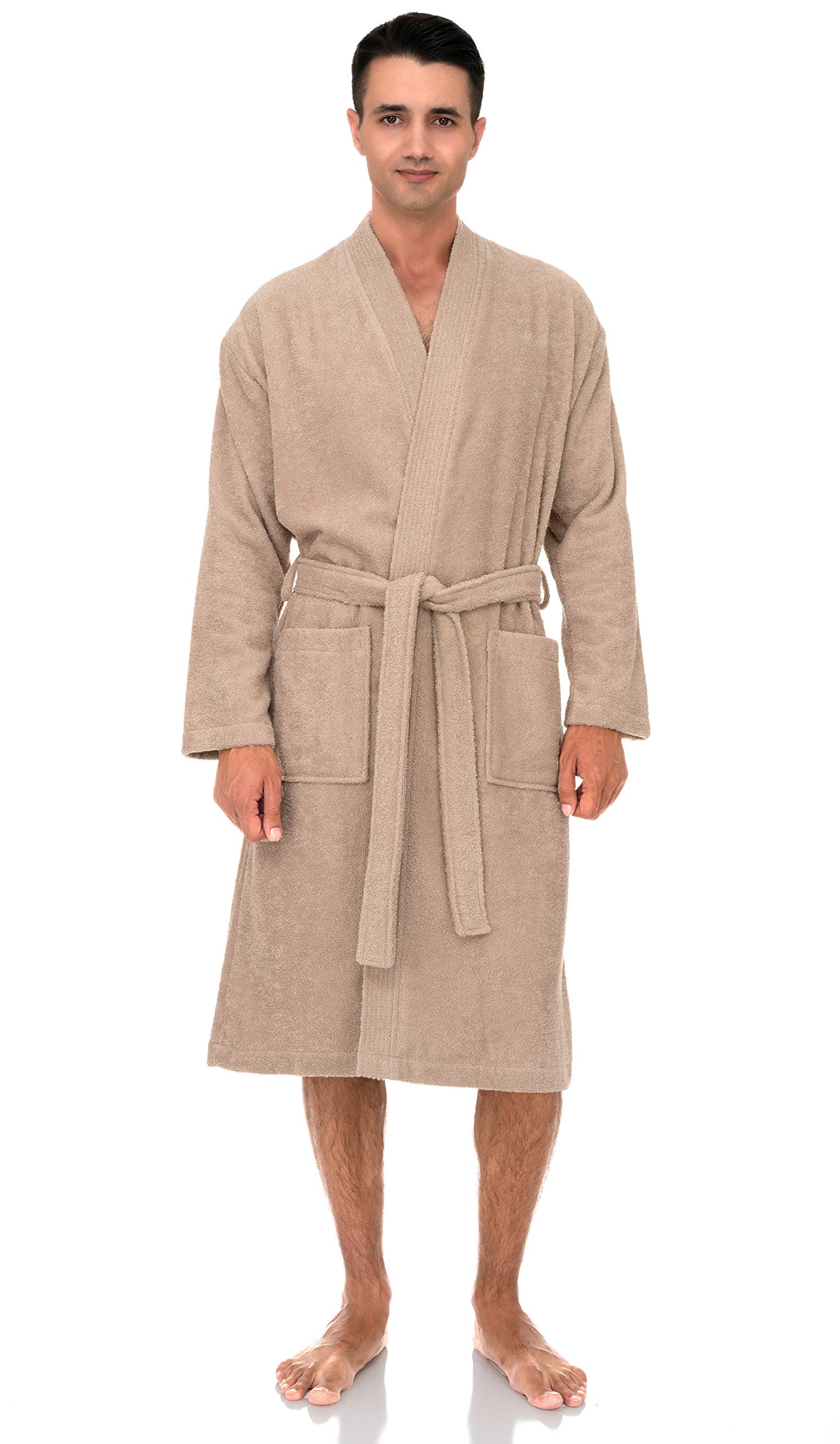TowelSelections Men's Cotton Terry Cloth Bathrobe - Soft & Comfortable Bath Robe for Men | Perfect for Spa, Lounge & Post-Shower Relaxation