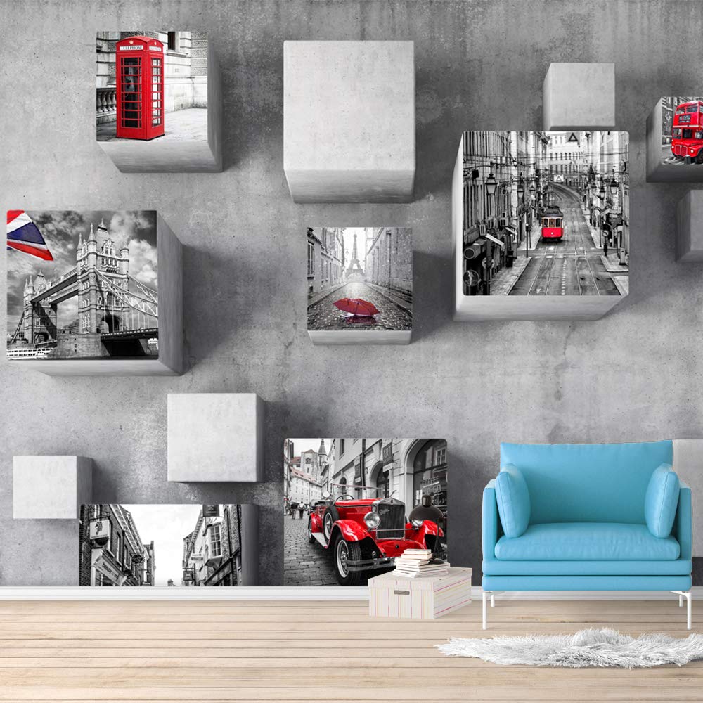 Abstract Banksy Street Art Removable Wallpaper - Peel and Stick Wall Mural for Bedroom (100x144 inches) | Easy DIY Home Decor & Accent Wall Design