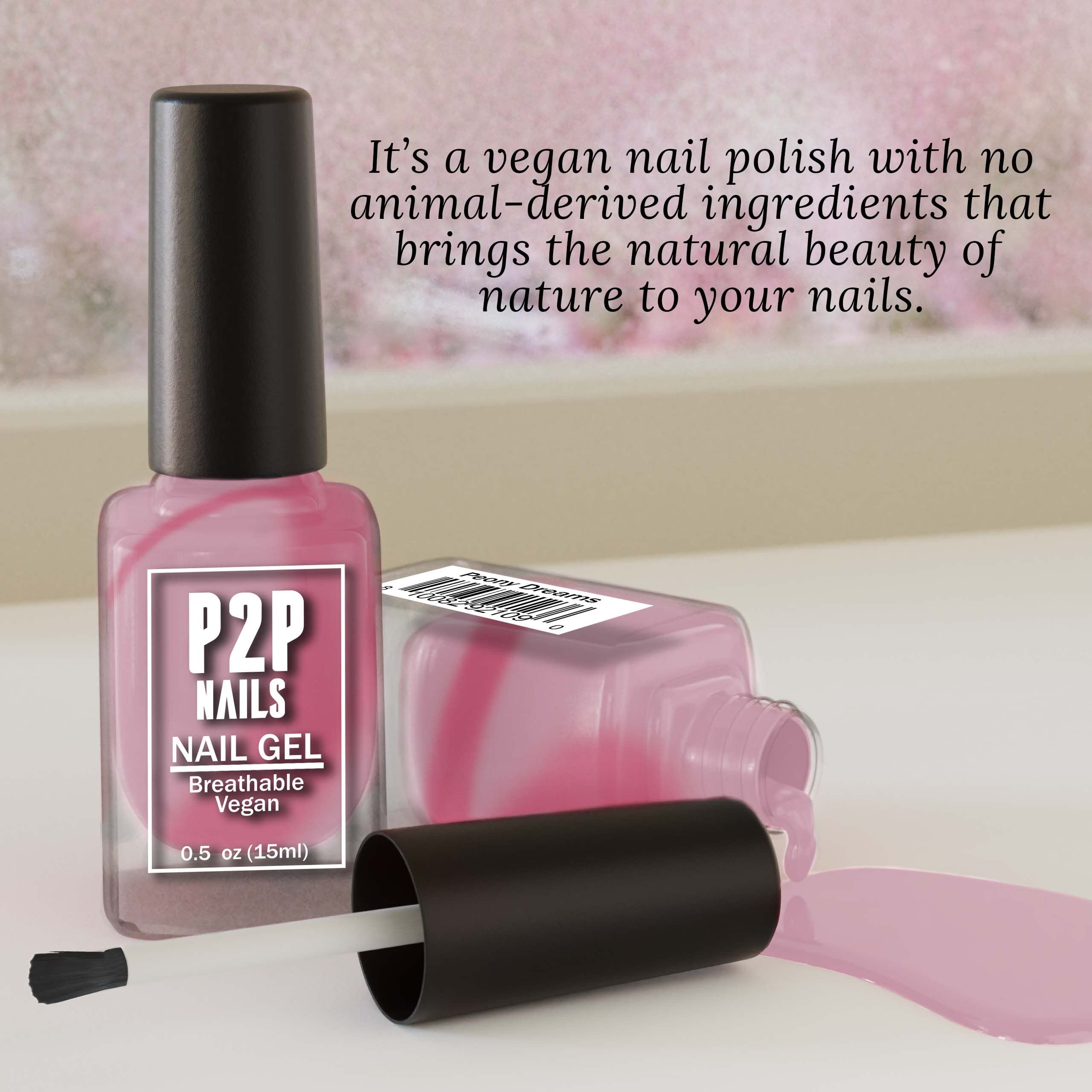 Vegan Pink Nail Gel Polish - Quick Dry Long Lasting Nail Art Gel with Smooth Texture - Vibrant Colors for Stylish Women (Peony Dreams) - Perfect for Manicures, Pedicures & Salon Quality Nails at Home
