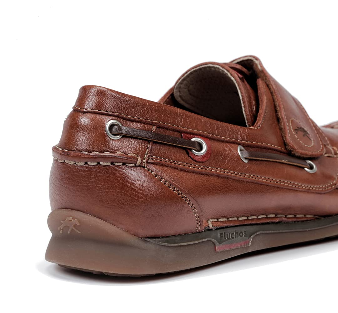 Fluchos Poseidon Men's Brown Boat Shoes & Slippers - Comfortable Non-Slip Deck Shoes for Boating, Sailing, and Casual Wear