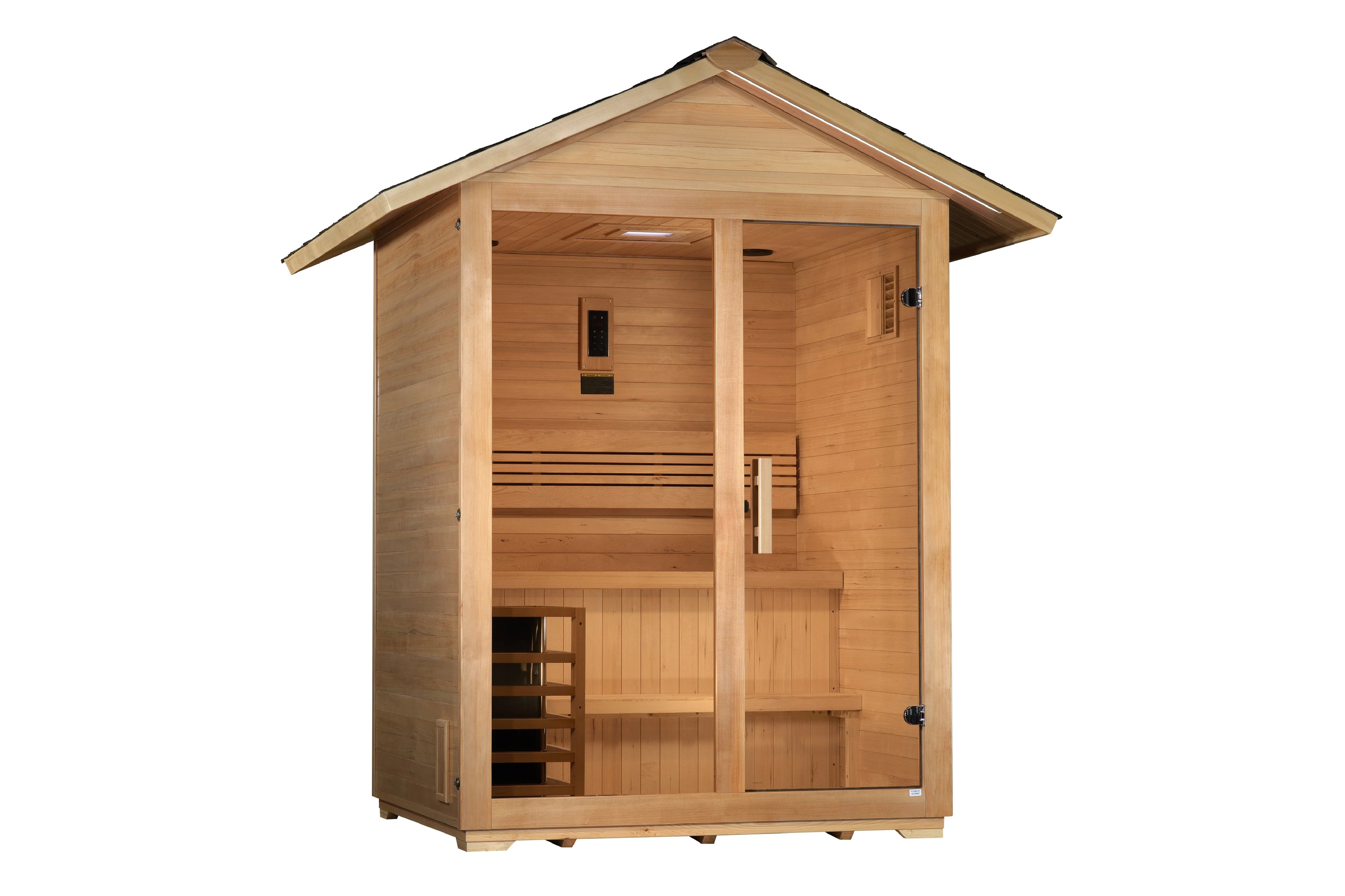 Golden Designs Arlberg 3-Person Outdoor Sauna - Traditional Wooden Sauna for Home, Backyard & Relaxation - Perfect for Family Use, Detox & Stress Relief