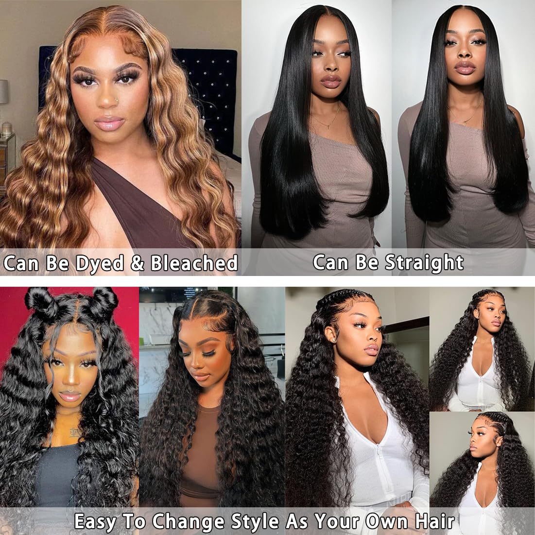 ULRICA 30 Inch Deep Wave Lace Front Wig - 13x4 HD Lace Human Hair Wig for Black Women | Pre-Plucked 180% Density Natural Black Hair | Perfect for Daily Wear, Special Occasions & Protective Styling