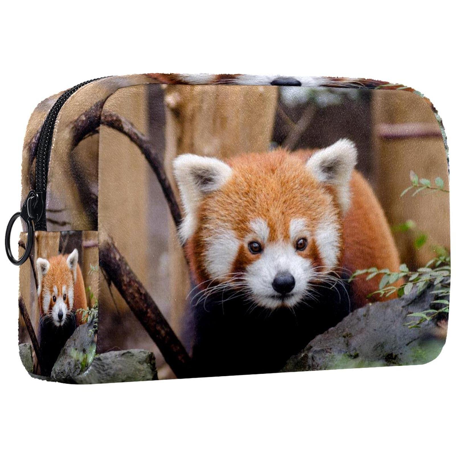 Cute Red Panda Print Small Makeup Bag for Women - Travel Cosmetic Pouch & Organizer | Perfect for Daily Essentials, Gym, Travel & On-the-Go Beauty Storage
