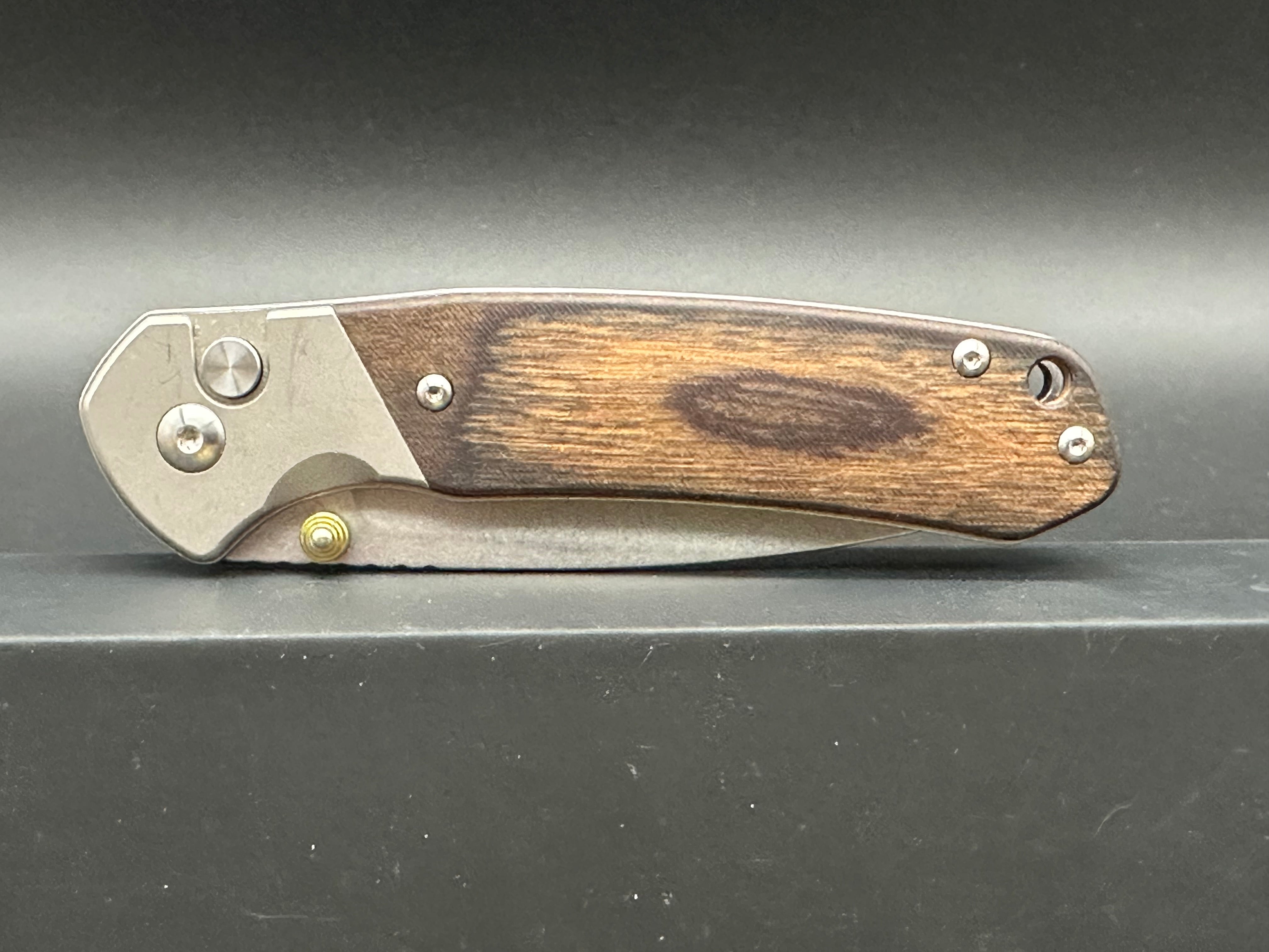 CJRB Pyrite Pocket Knife - Exclusive Pakawood Handle Folding Knife for EDC, Camping & Outdoor Adventures