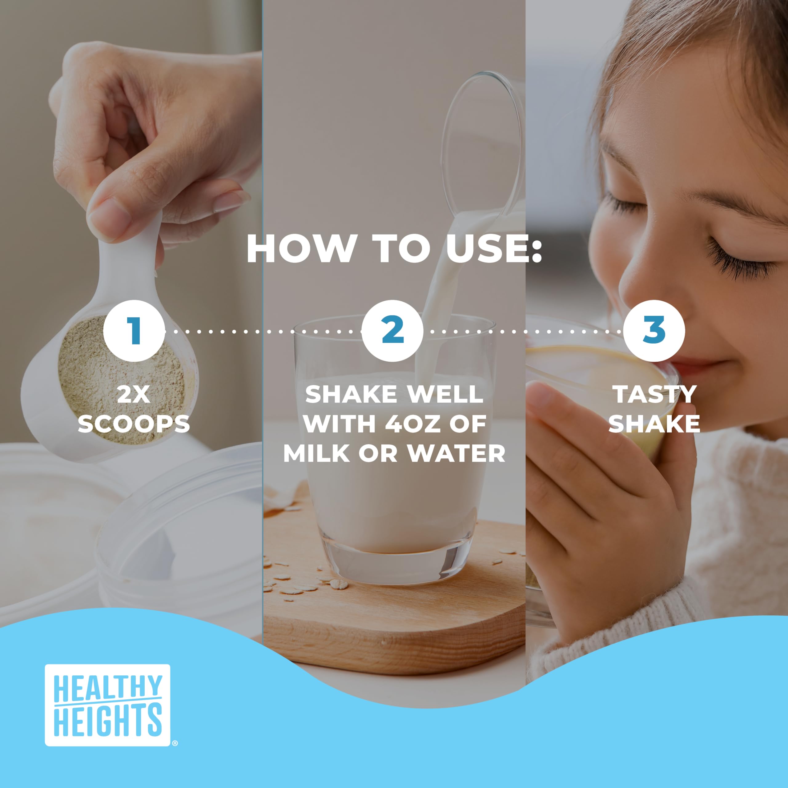Healthy Heights Grow Daily Kids Protein Drink Mix (Vanilla) - High Protein Shake Powder for Children Ages 3+ | Supports Growth & Development | Perfect for Breakfast, Snacks & Active Lifestyles