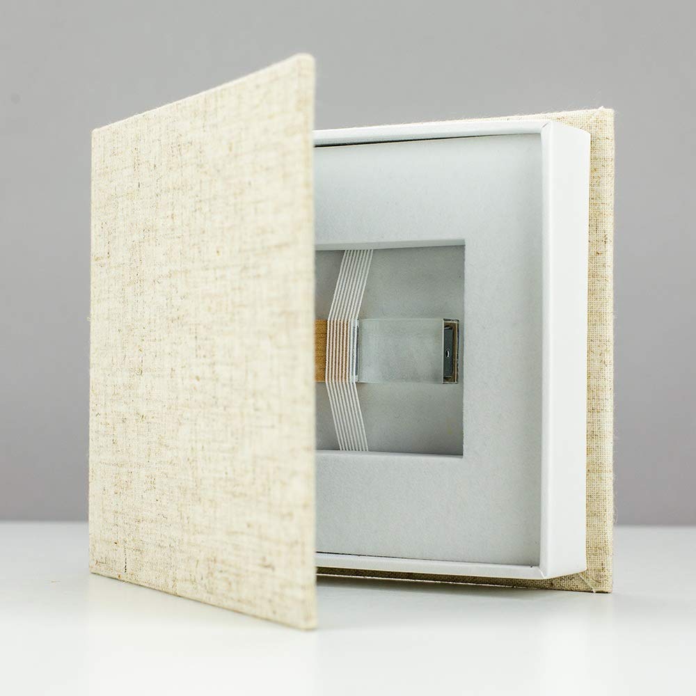 Custom USB Flash Drive for Photographers & Presentations - 16GB Linen Devotion USB Box - Perfect for Wedding Photos, Business Gifts & Corporate Events