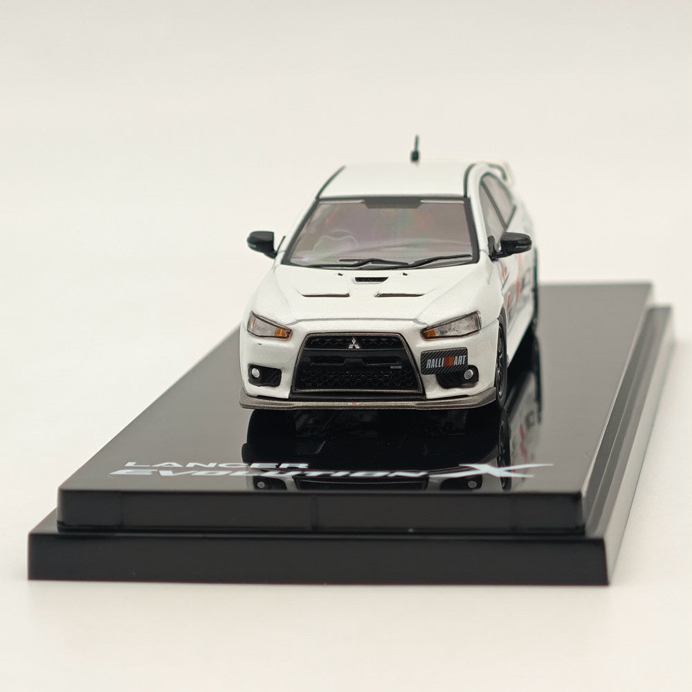 1/64 Mitsubishi Lancer Evolution X RALLIART White Pearl Diecast Model Car - Limited Edition Collectible for Car Enthusiasts & Hobby Japan Collection - Perfect for Display, Gifts & Racing Scenes
