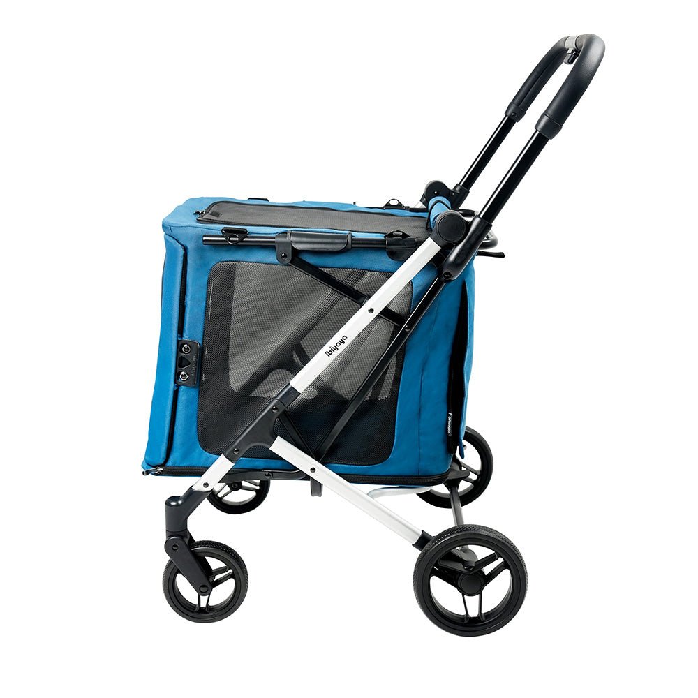 BigBuddy 2-in-1 Collapsible Stroller & Crate Combo for Dogs - Lightweight Pet Carrier with Wheels, Foldable Design - Perfect for Travel, Shopping & Outdoor Adventures (Crystal Teal)