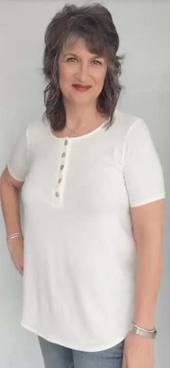 Ivory Short Sleeve Top for Women - Soft Cotton Casual Blouse - Perfect for Summer, Office Wear & Date Nights