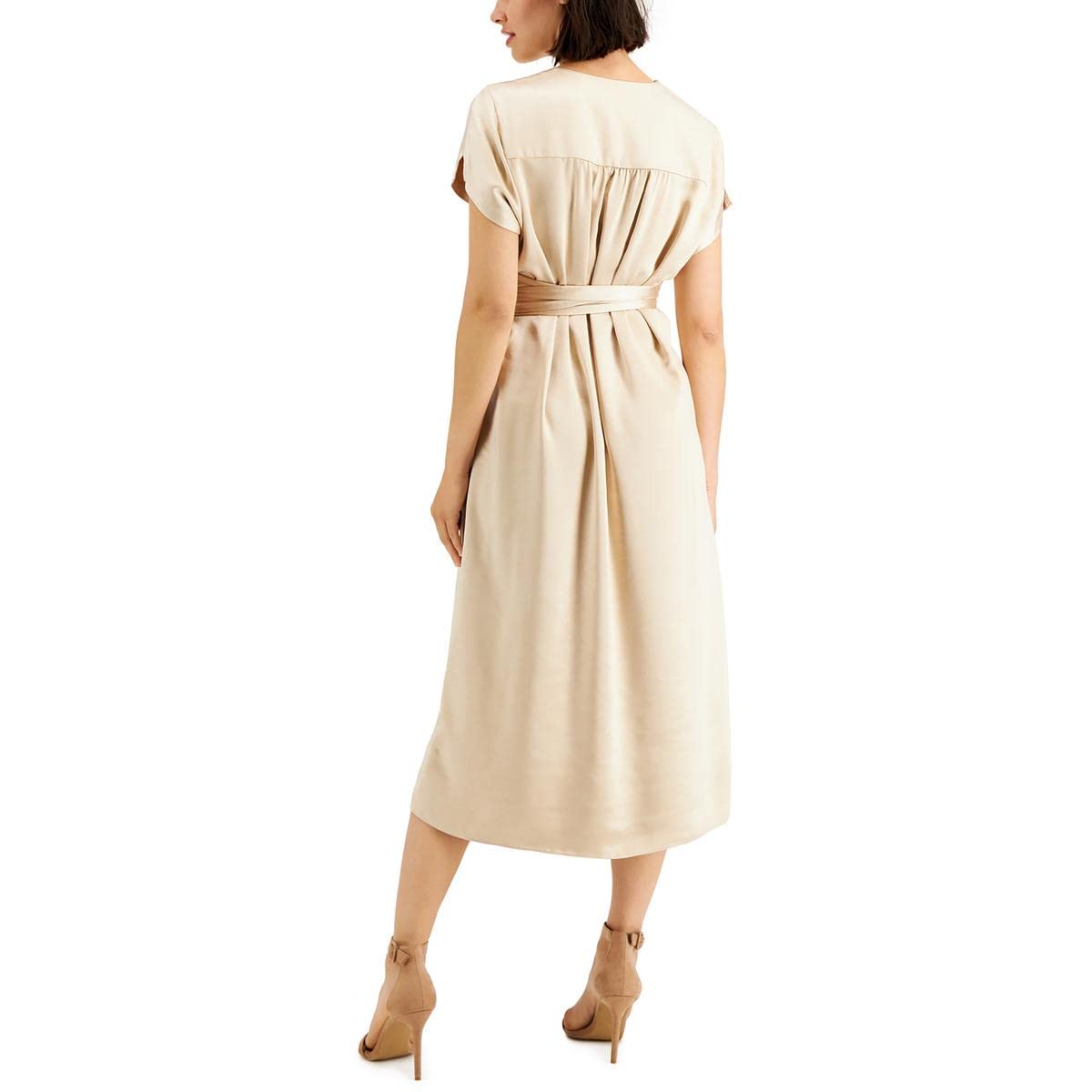 Anne Klein Women's Satin Midi Fit & Flare Dress - Elegant Cocktail & Party Wear for Weddings, Dinners & Special Occasions