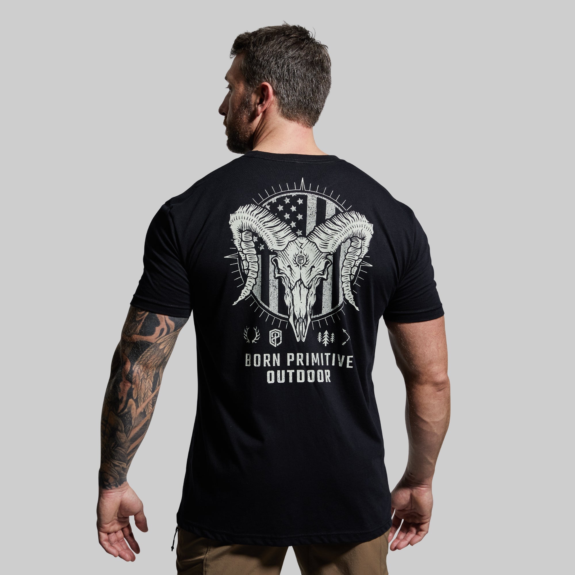 Bighorn Outdoor T-Shirt for Men - Black - Comfortable & Durable for Hiking, Camping & Adventure Activities