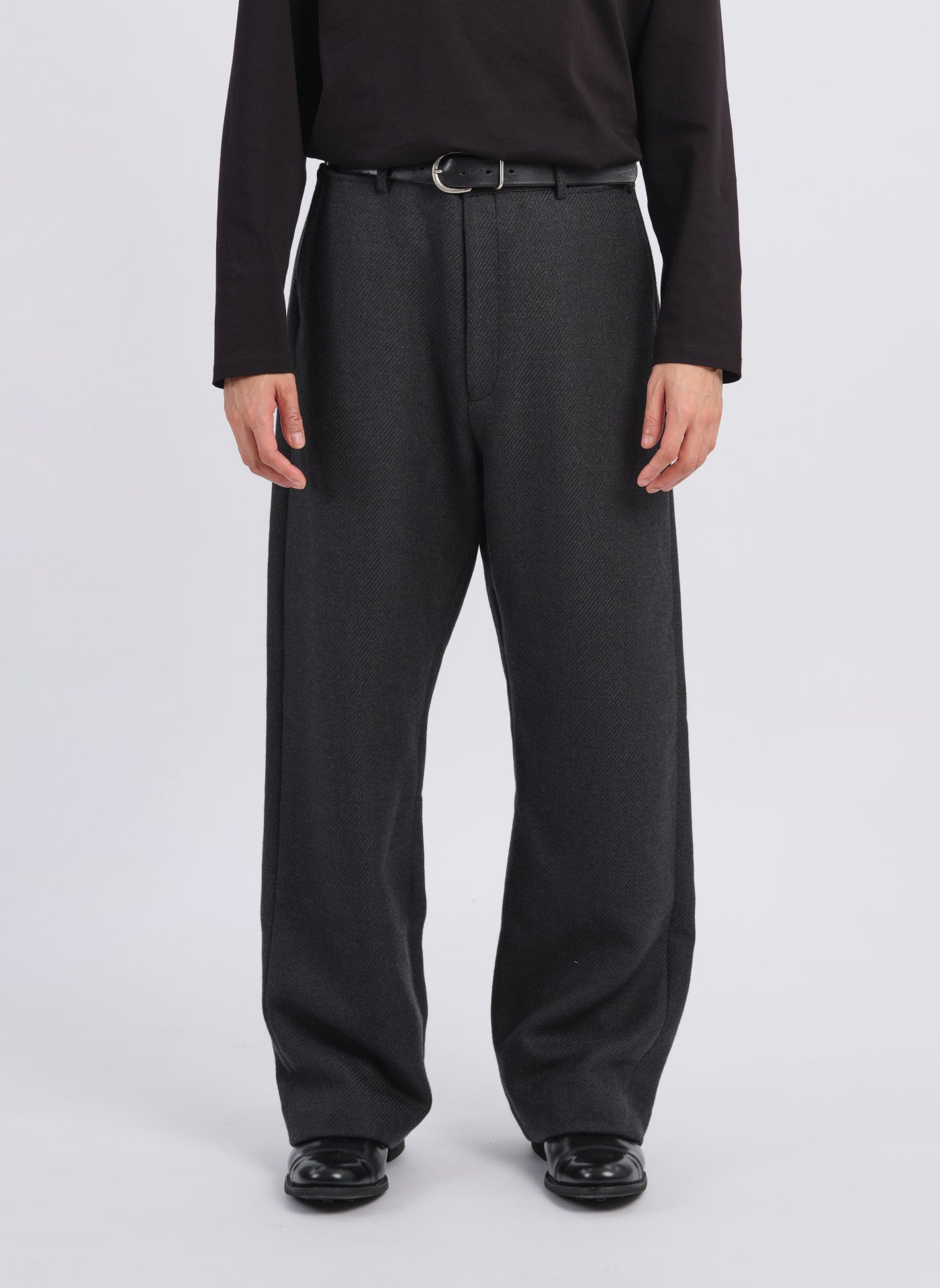 Premium Marzotto Wool Straight Full-Length Officer Pants for Men - Classic Dress Pants for Business, Office & Formal Occasions