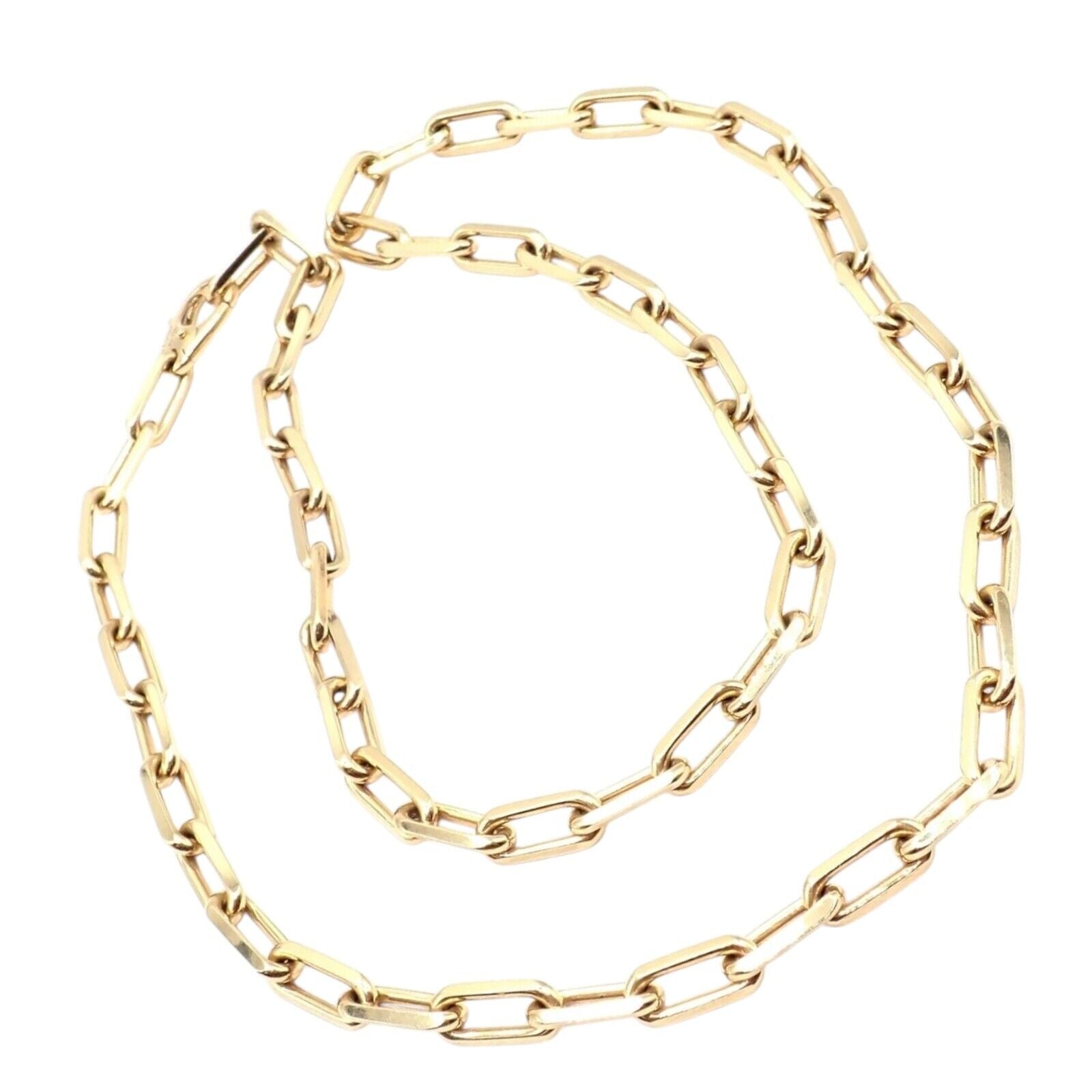 Authentic Cartier Santos 18K Yellow Gold Link Chain Necklace 22