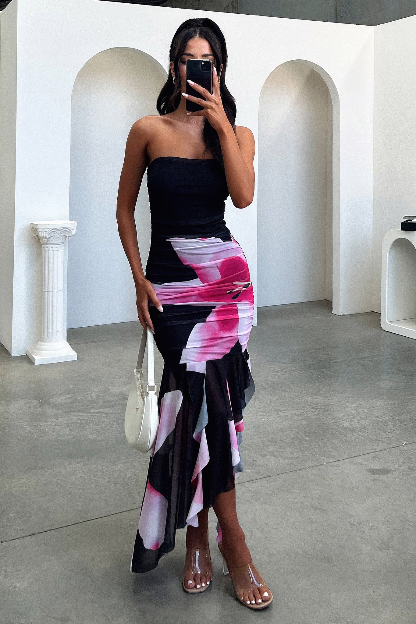 Alrita Women's Midi Dress - Elegant Black Flowy Summer Dress for Casual Wear, Office & Date Night | Plus Size Options Available