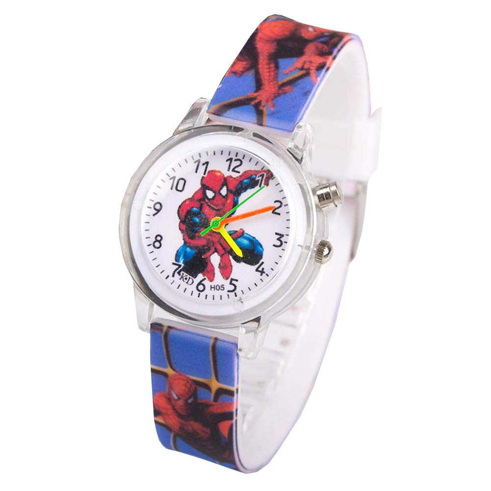 Spider-Man Kids Waterproof Watch - Leather Strap Toy Watch for Boys & Girls - 2 Pack Children's Birthday Gift (Random 2nd Watch) - Dark Blue - Perfect for Swimming, Outdoor Play & Daily Wear