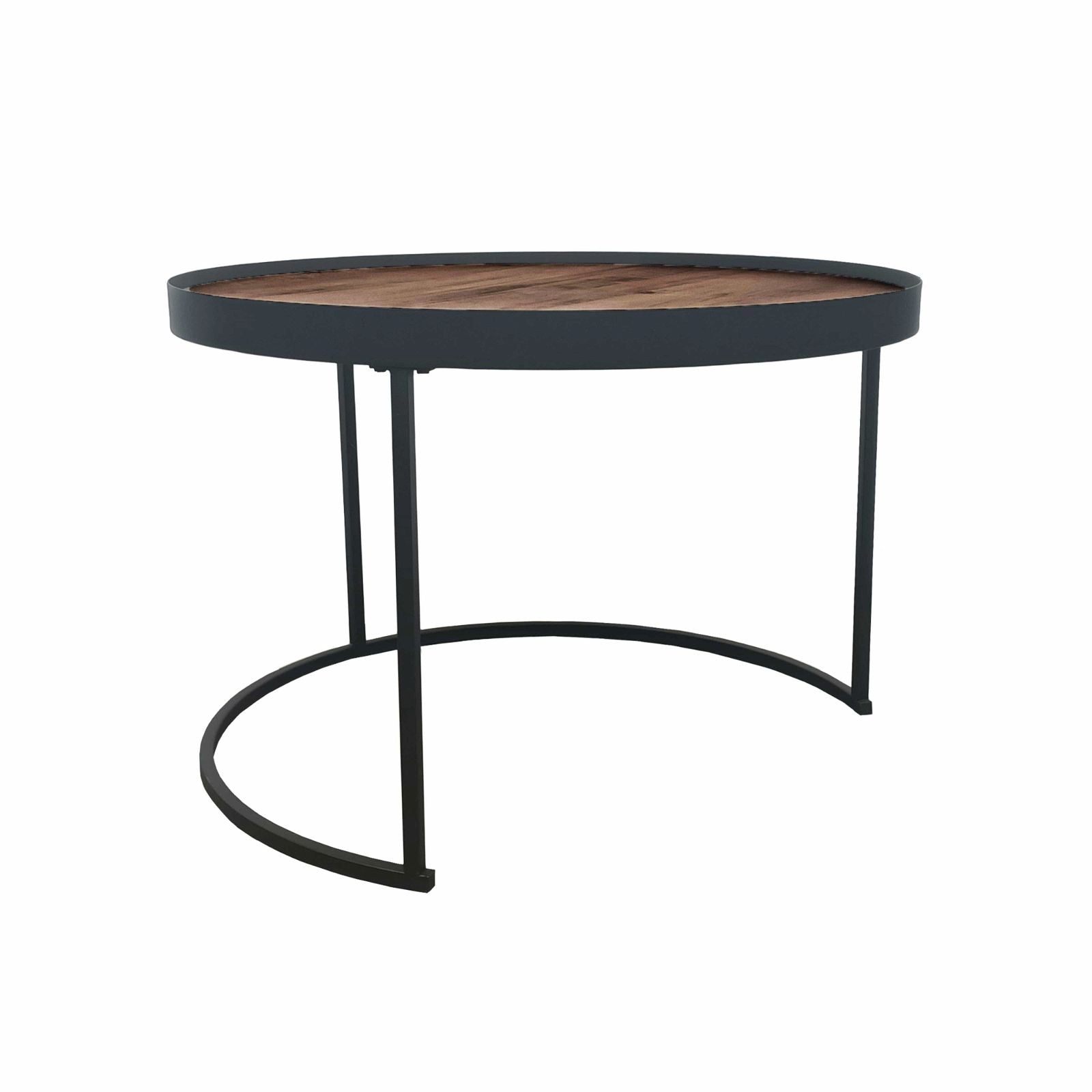 Modern Nested Coffee Table Set - Walnut & Cement Design by Urban Style for Living Room, Lounge, or Office Decor