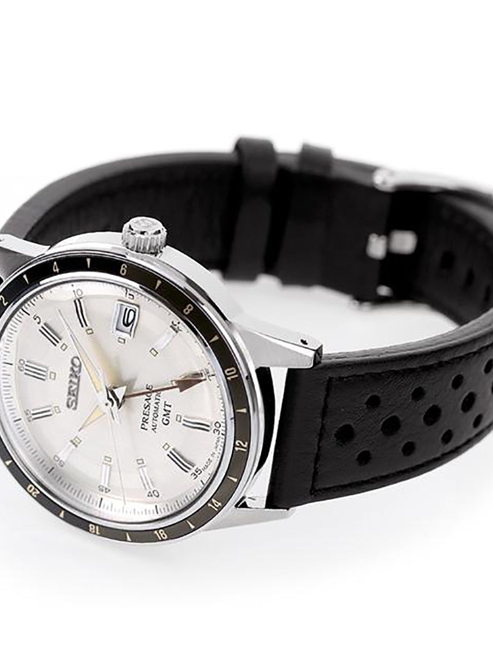 SEIKO PRESAGE Automatic GMT Watch SARY231 - Japanese Made JDM Timepiece for Men, Retro 60's Style - Perfect for Business, Travel & Luxury Collectors